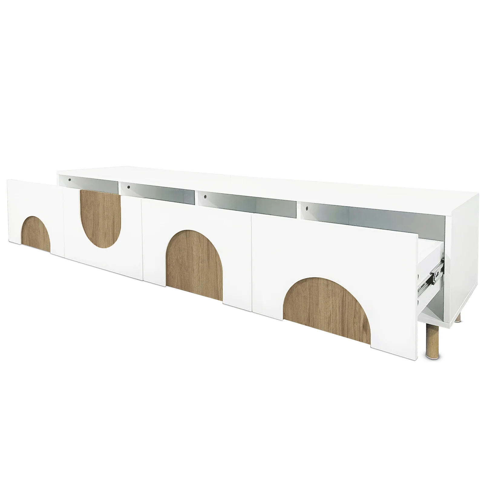 Espur 180cm Entertainment Unit with Drawers in White - Image 9