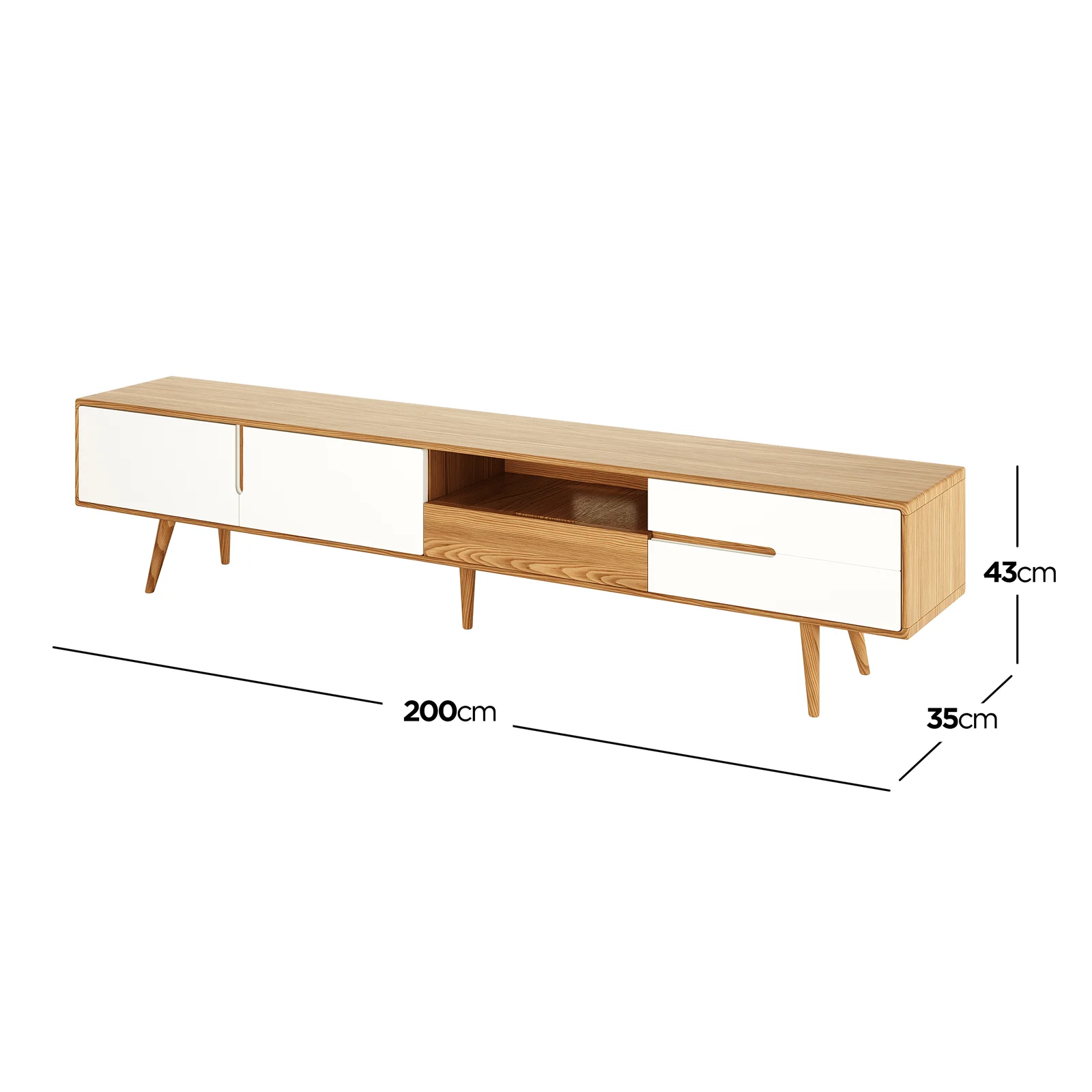 Estella 200cm American Oak Entertainment Unit in Natural - Image 3