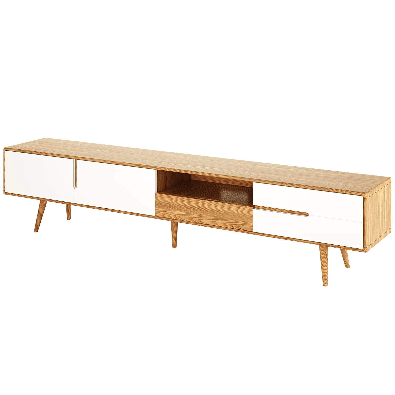 Estella 200cm American Oak Entertainment Unit in Natural - Image 4
