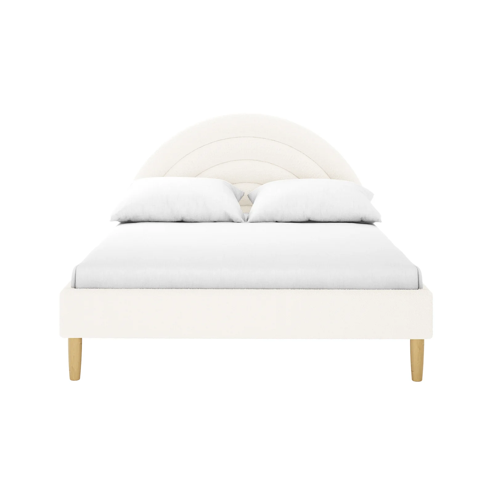 Estilla Double Rainbow Boucle Bed Frame in Cream White - Image 4