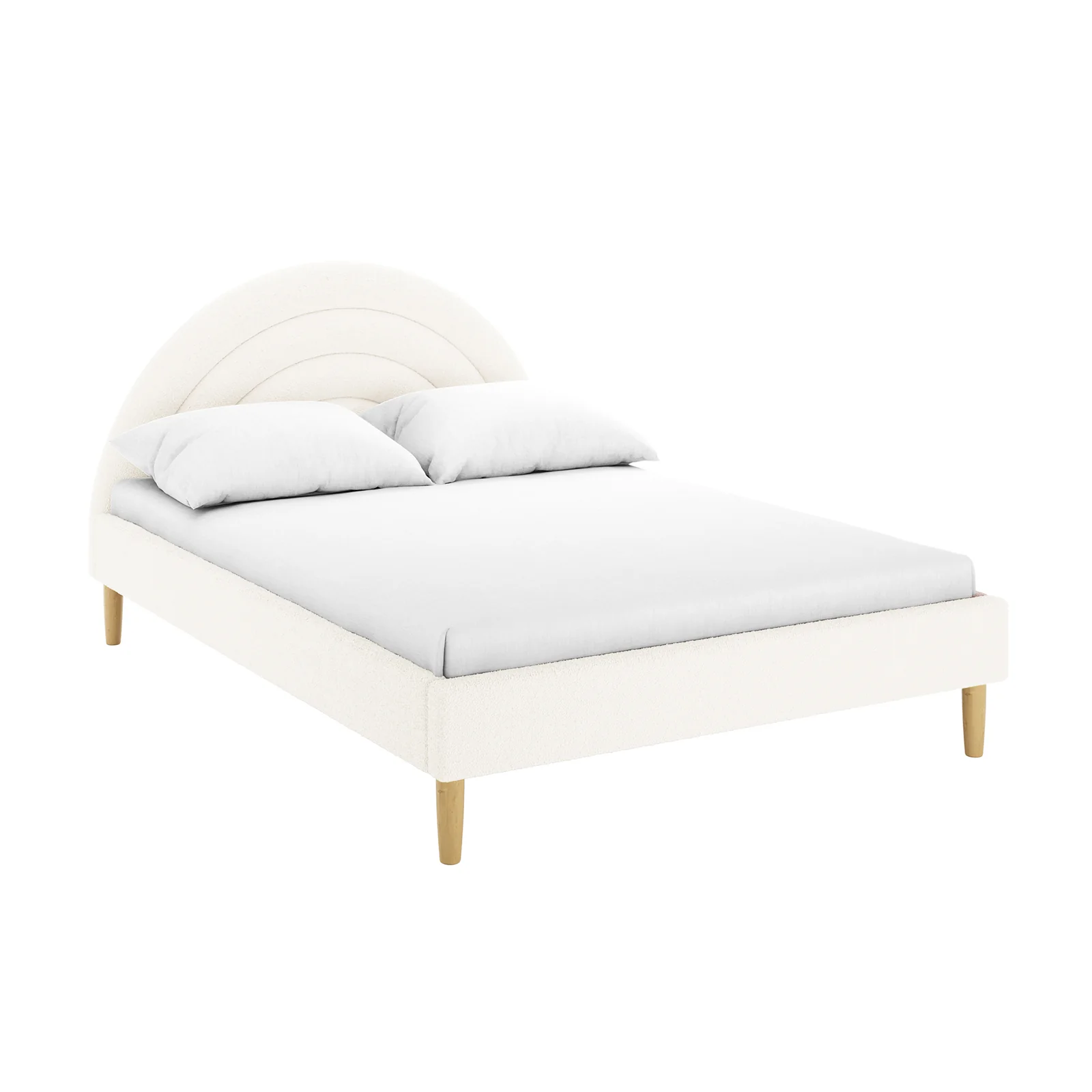 Estilla Double Rainbow Boucle Bed Frame in Cream White - Image 5
