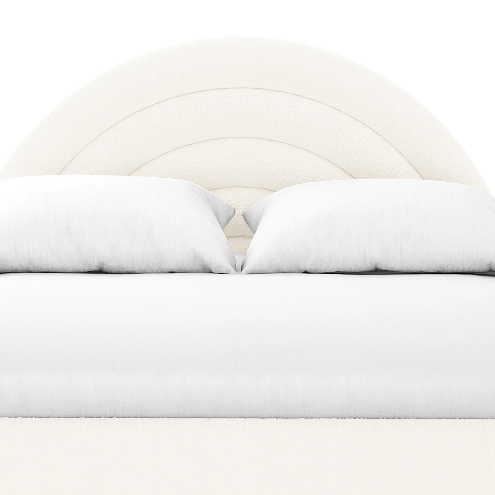 Estilla Double Rainbow Boucle Bed Frame in Cream White - Image 7