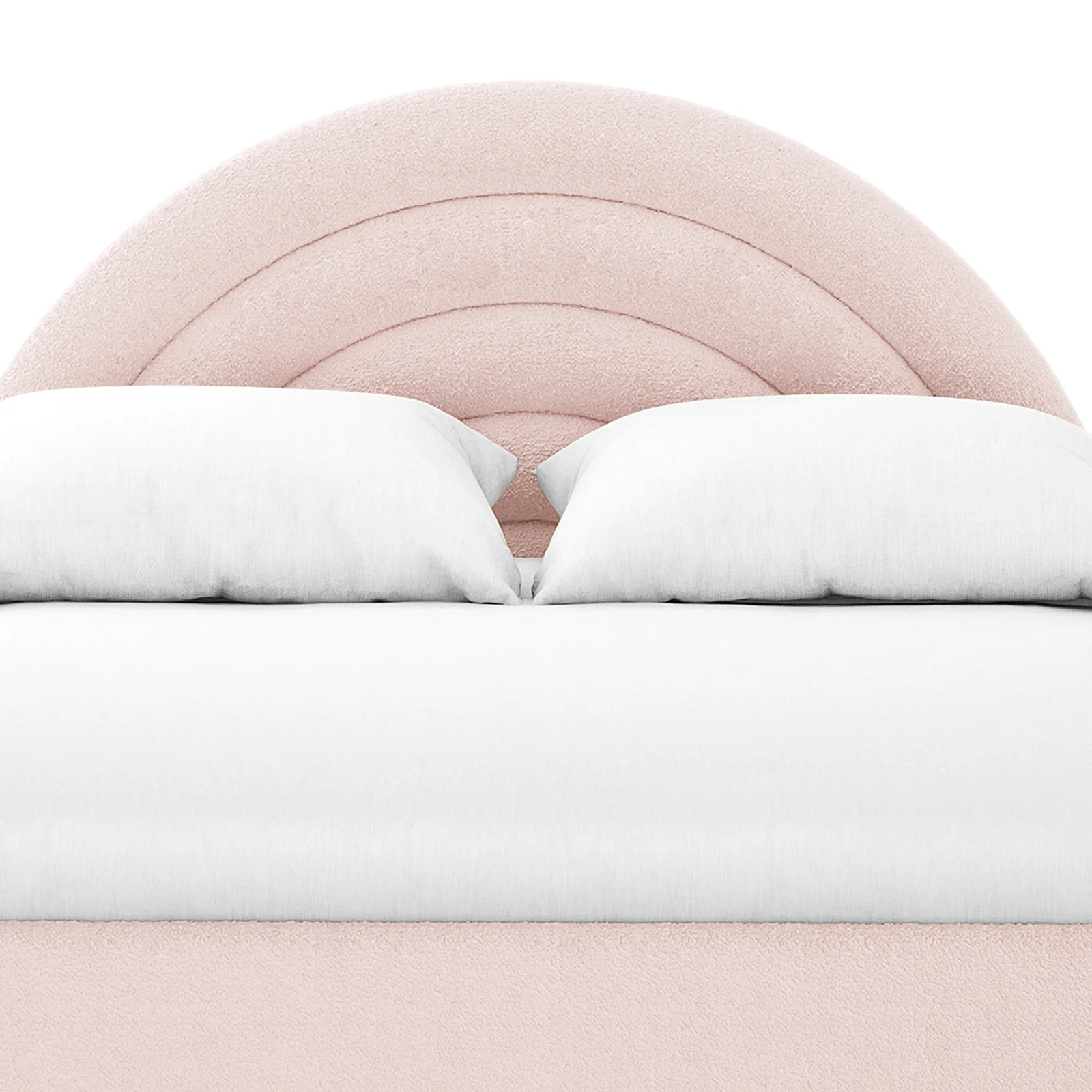 Estilla Double Rainbow Boucle Bed Frame in Light Pink - Image 7