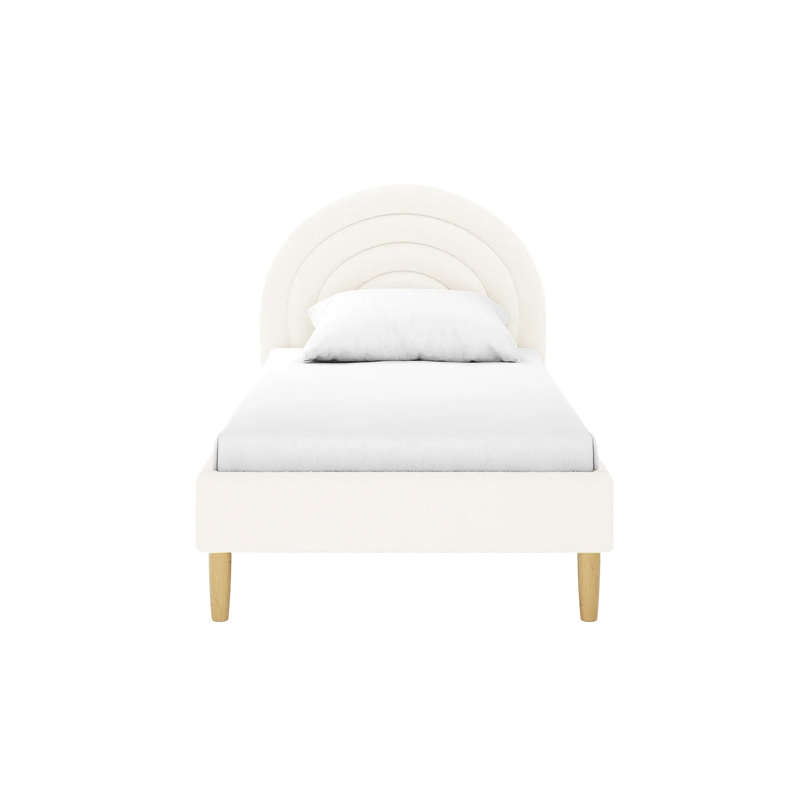 Estilla Single Rainbow Boucle Bed Frame in Cream White - Image 4