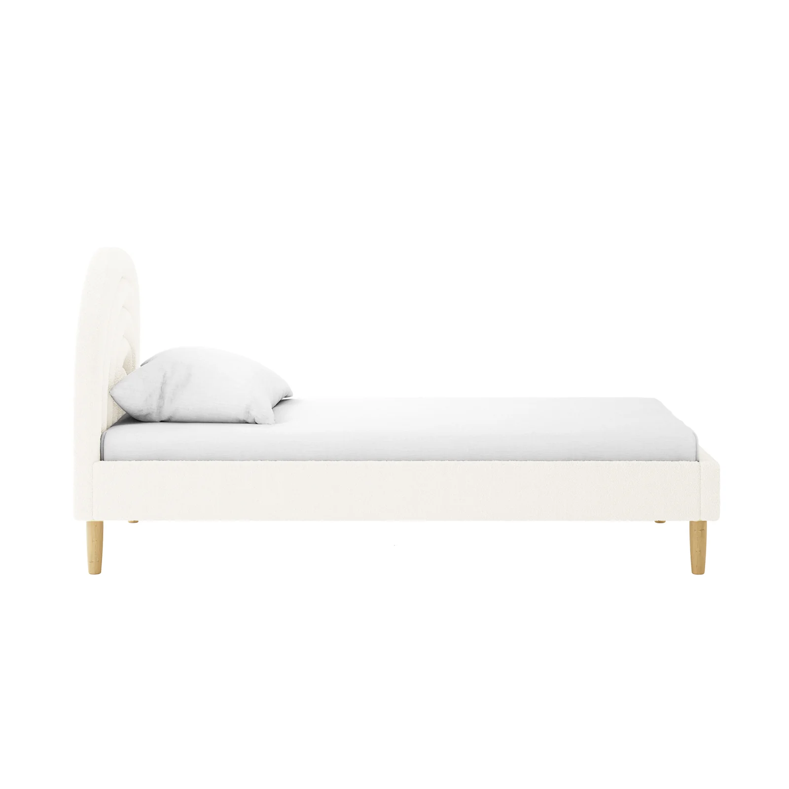 Estilla Single Rainbow Boucle Bed Frame in Cream White - Image 6