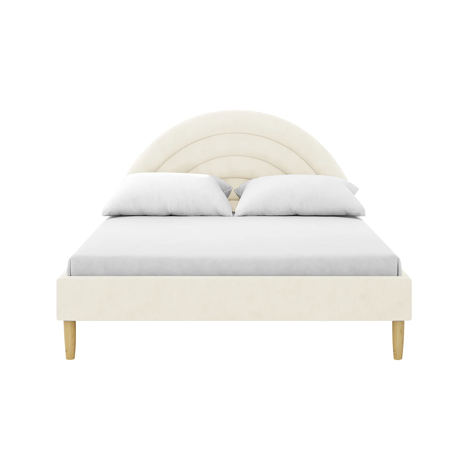 Estilla Kids Velvet Rainbow Double Bed in Beige