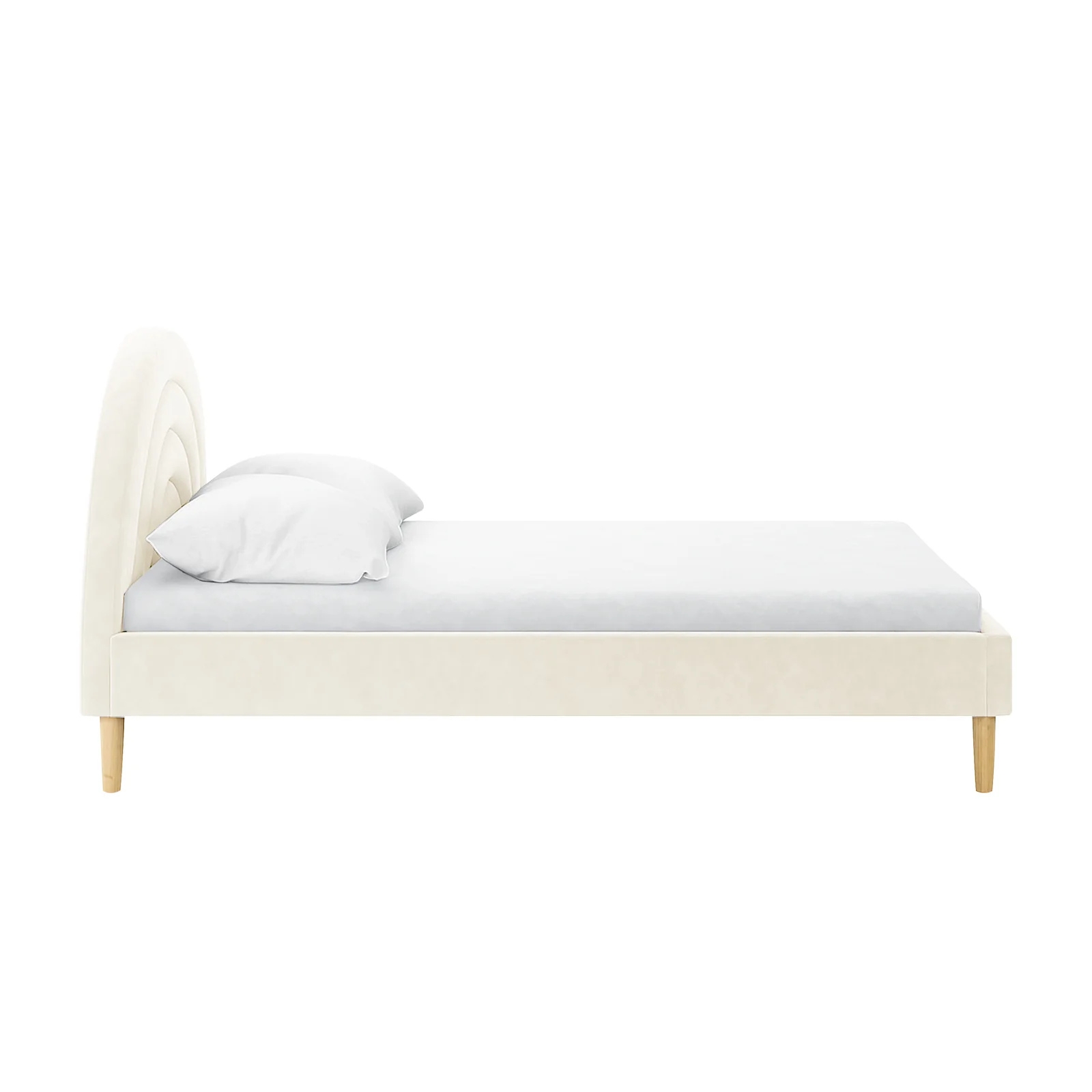 Estilla Kids Velvet Rainbow Double Bed in Beige - Image 4