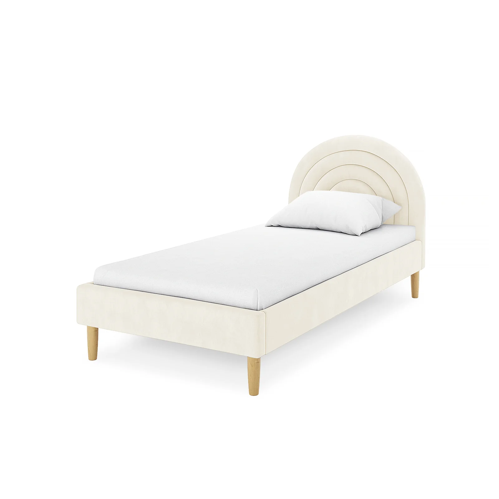 Estilla Kids Velvet Rainbow Single Bed in Beige