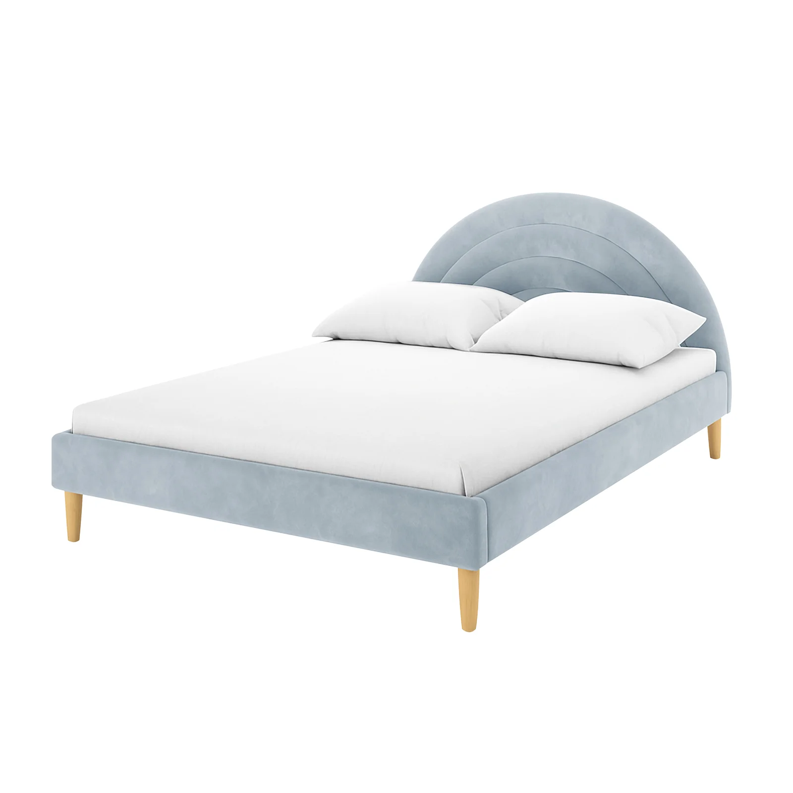 Estilla Kids Velvet Rainbow Double Bed in Ice Blue