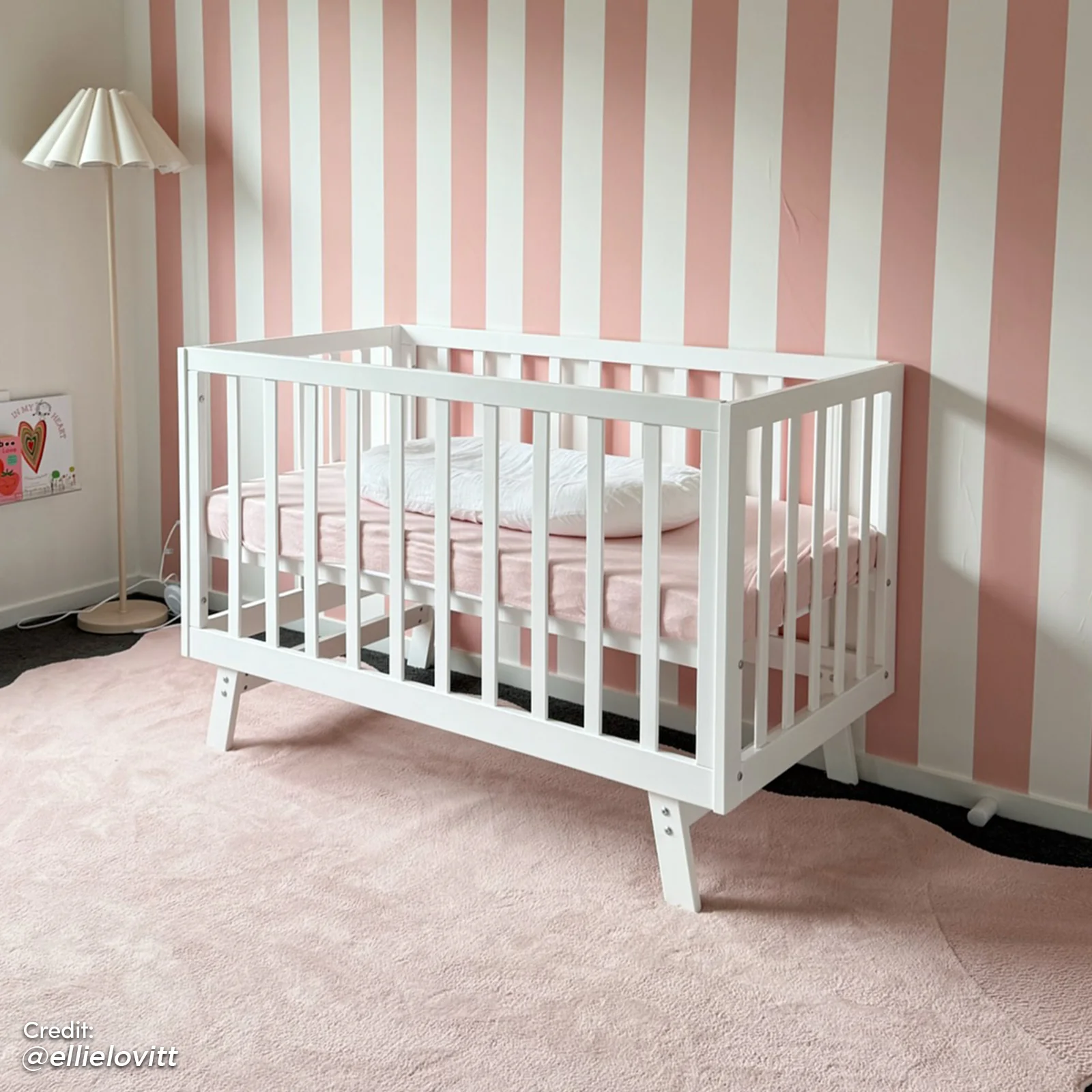 Eudora Classic Solid Wood Baby Cot in White - Image 6