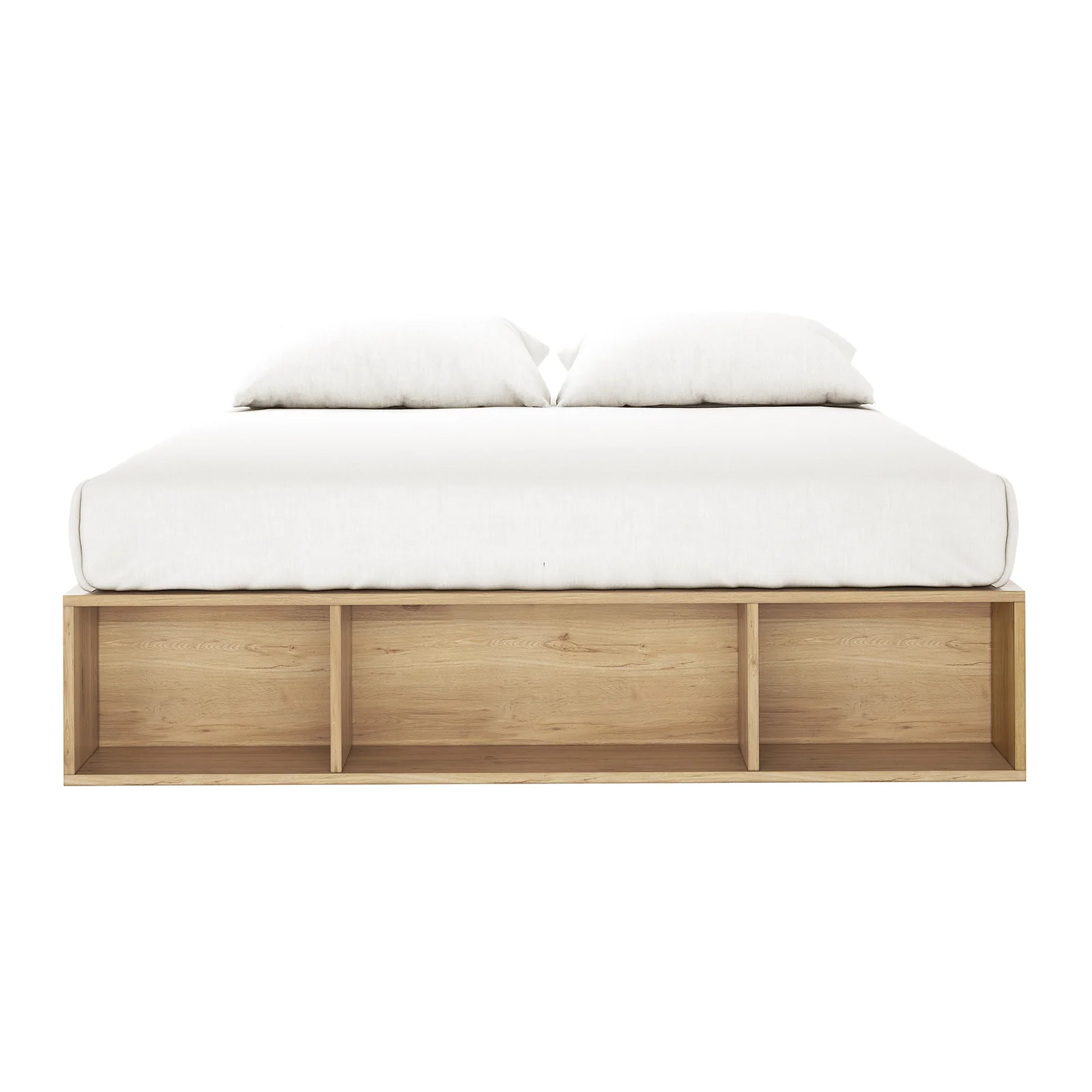 Eulalia Queen Storage Platform Bed Base with Drawer in Oak - Image 4
