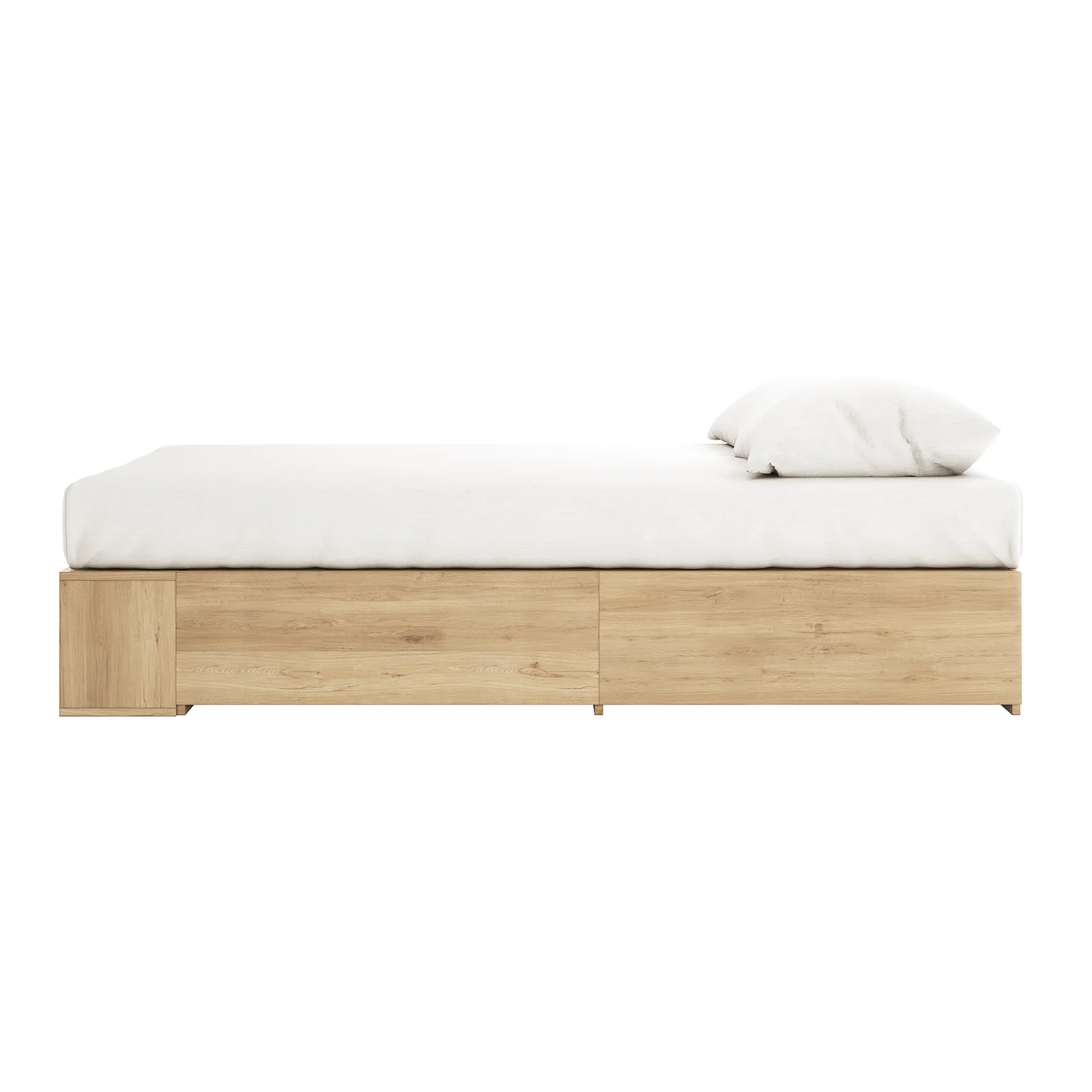 Eulalia Queen Storage Platform Bed Base with Drawer in Oak - Image 5