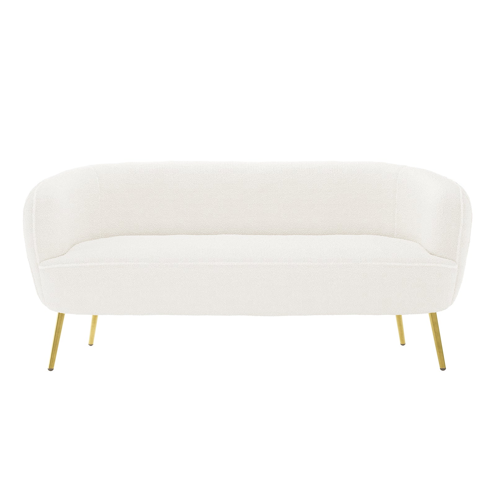 Evelyn 2 Seater Curved Boucle Sofa in Cream White - Image 4