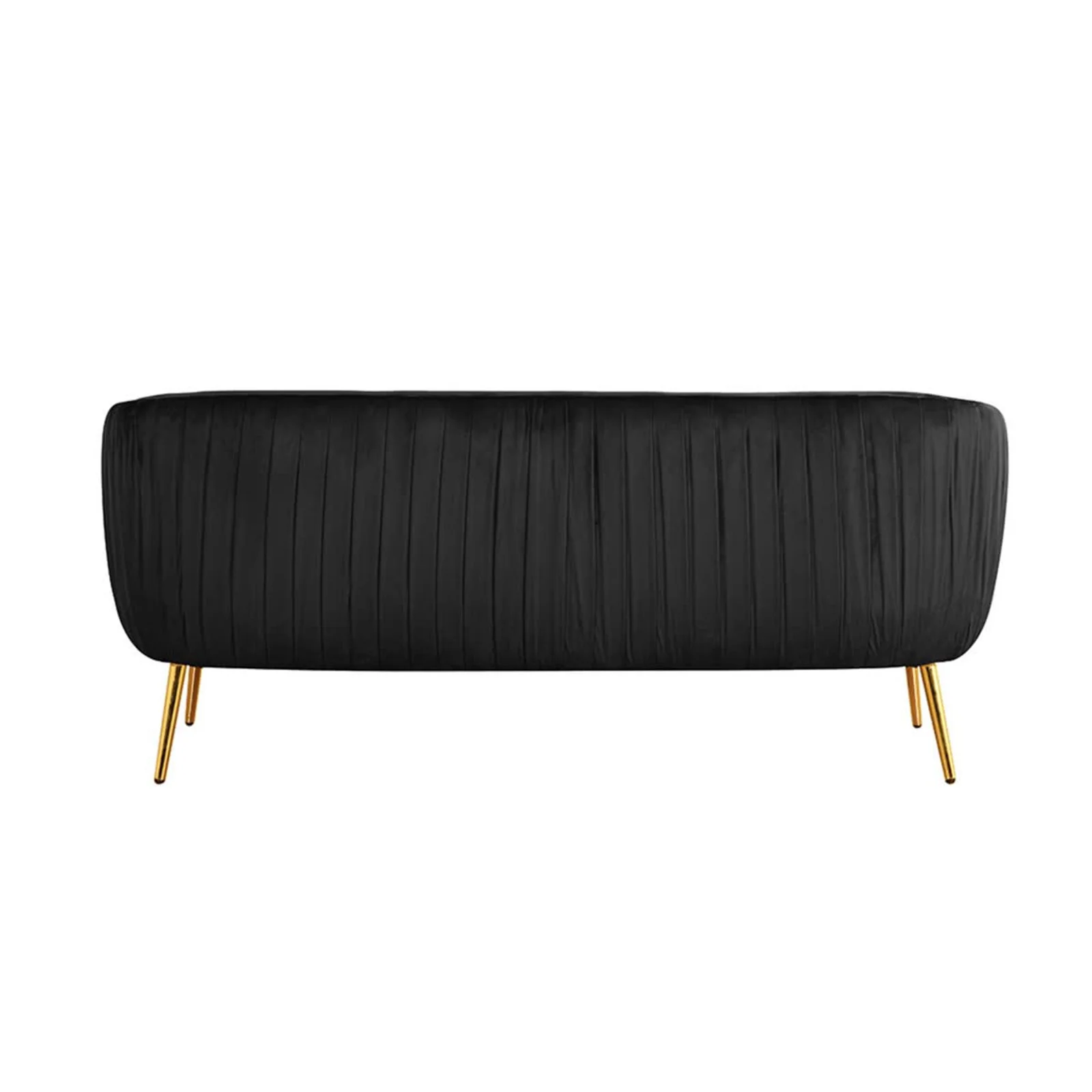 Evelyn 2 Seater Curved Velvet Sofa in Black - Image 10