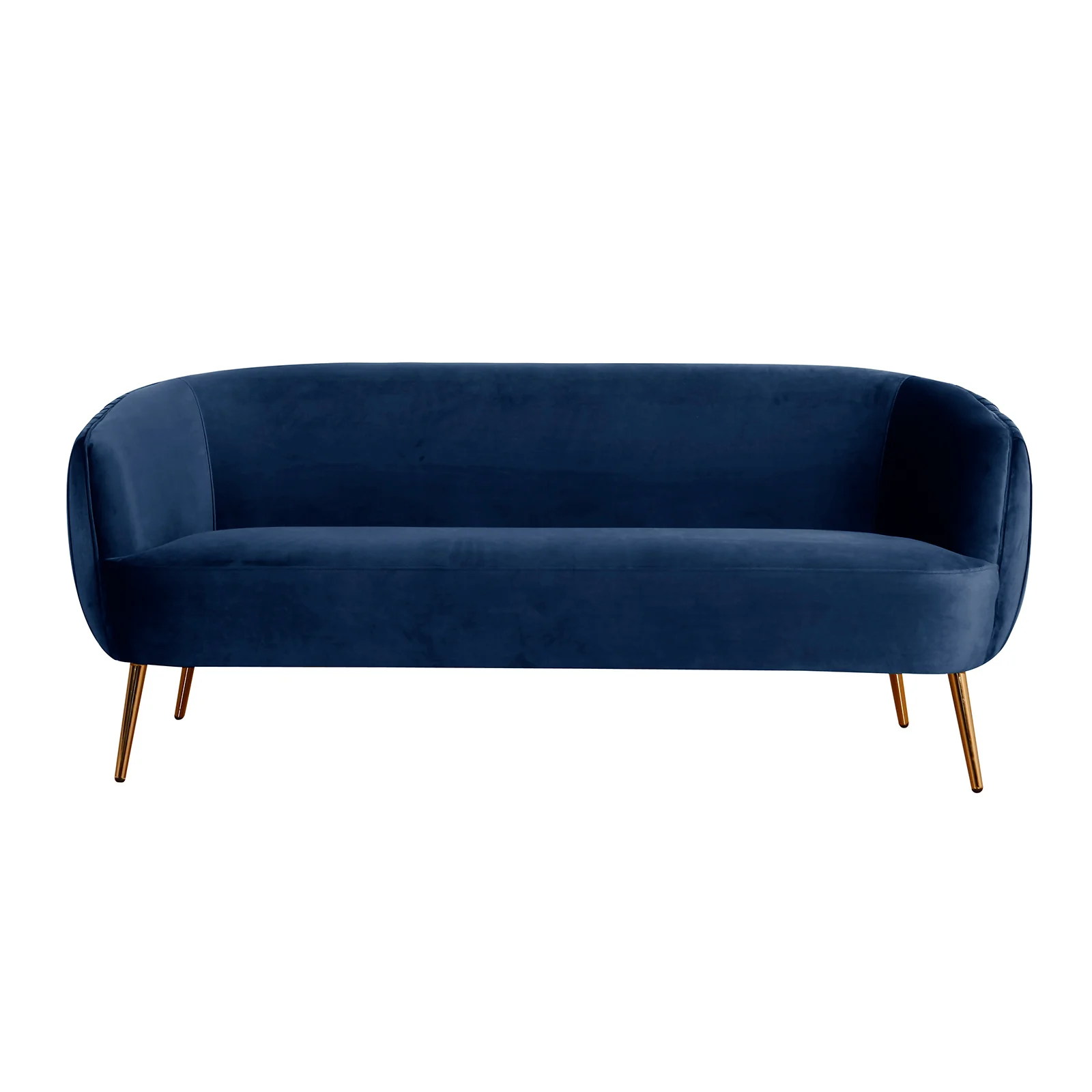 Evelyn 2 Seater Curved Velvet Sofa in Blue - Image 3