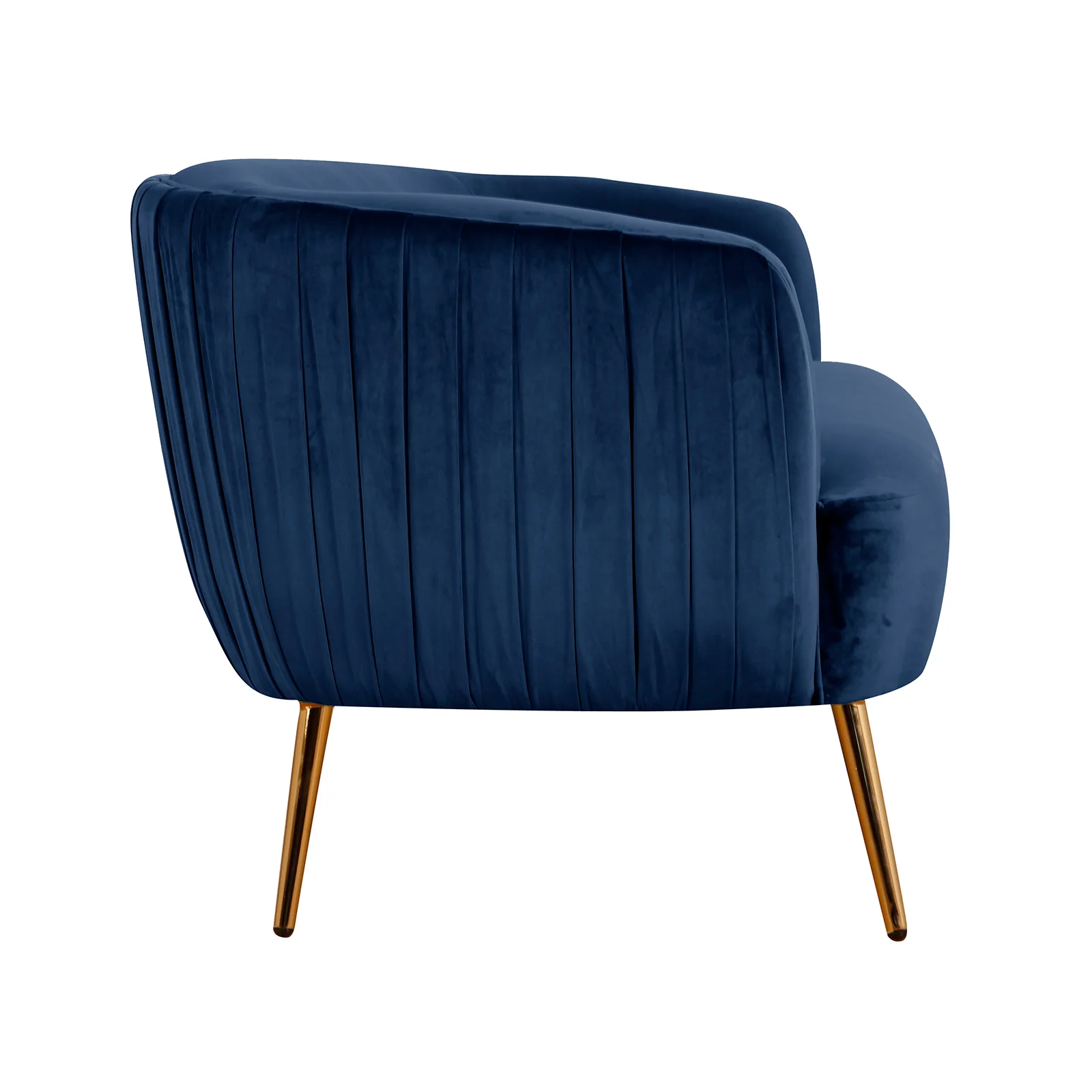 Evelyn 2 Seater Curved Velvet Sofa in Blue - Image 4