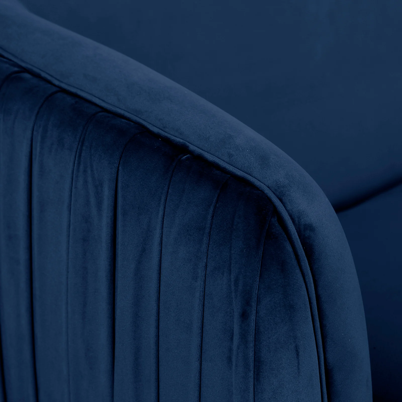 Evelyn 2 Seater Curved Velvet Sofa in Blue - Image 6