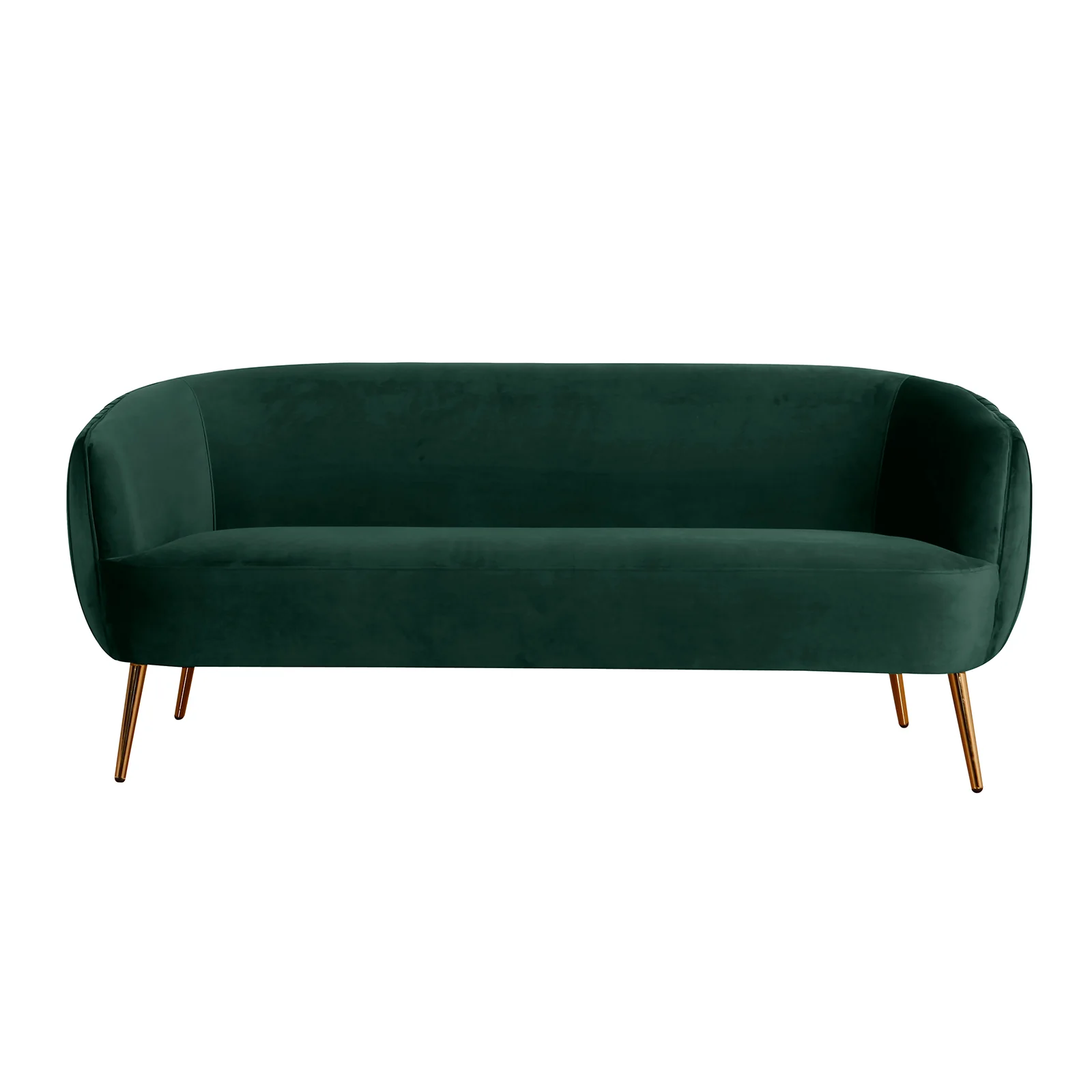 Evelyn 2 Seater Curved Velvet Sofa in Green - Image 3