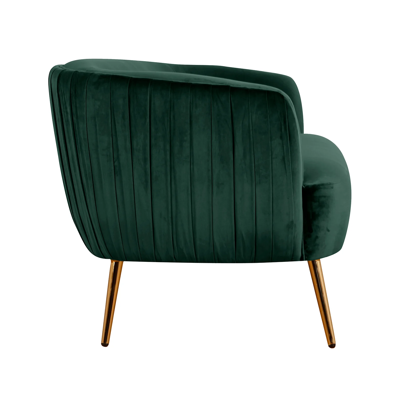 Evelyn 2 Seater Curved Velvet Sofa in Green - Image 4