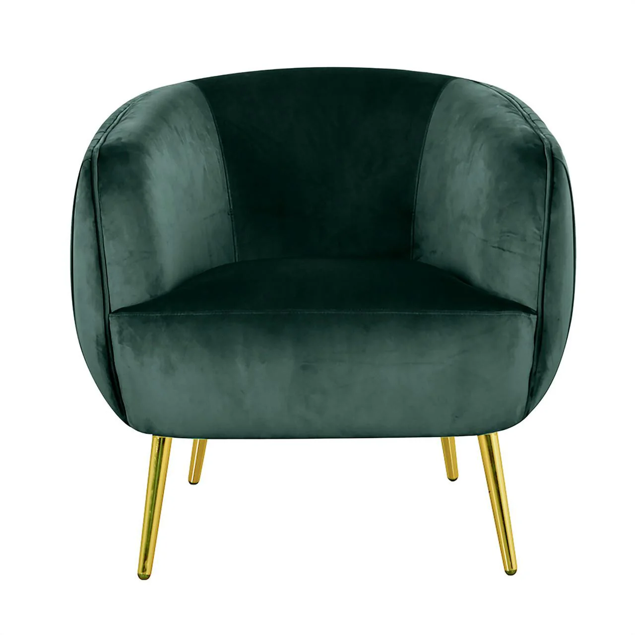 Evelyn Curved Velvet Sofa Accent Chair in Green - Image 4