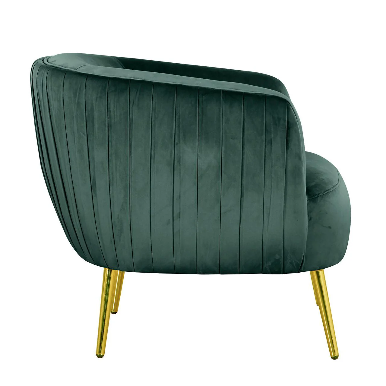 Evelyn Curved Velvet Sofa Accent Chair in Green - Image 5