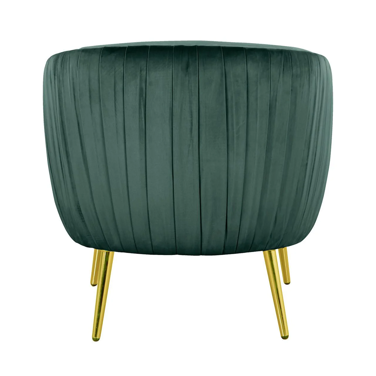 Evelyn Curved Velvet Sofa Accent Chair in Green - Image 6
