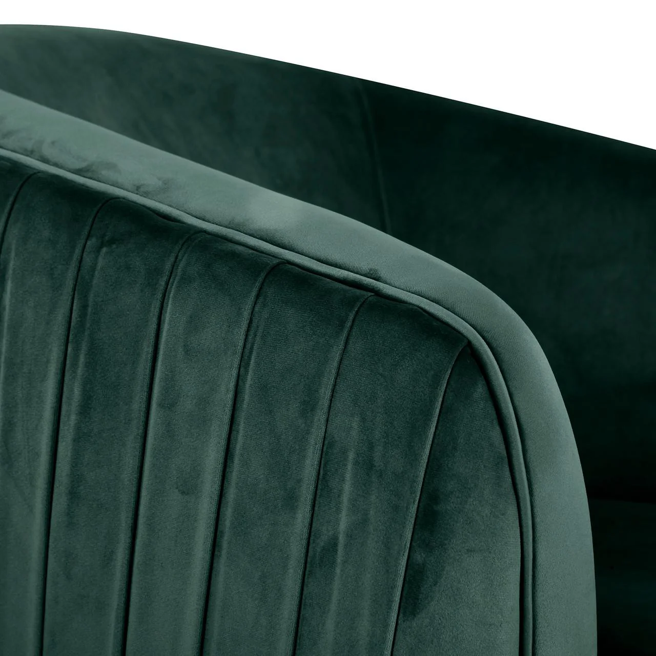 Evelyn Curved Velvet Sofa Accent Chair in Green - Image 7