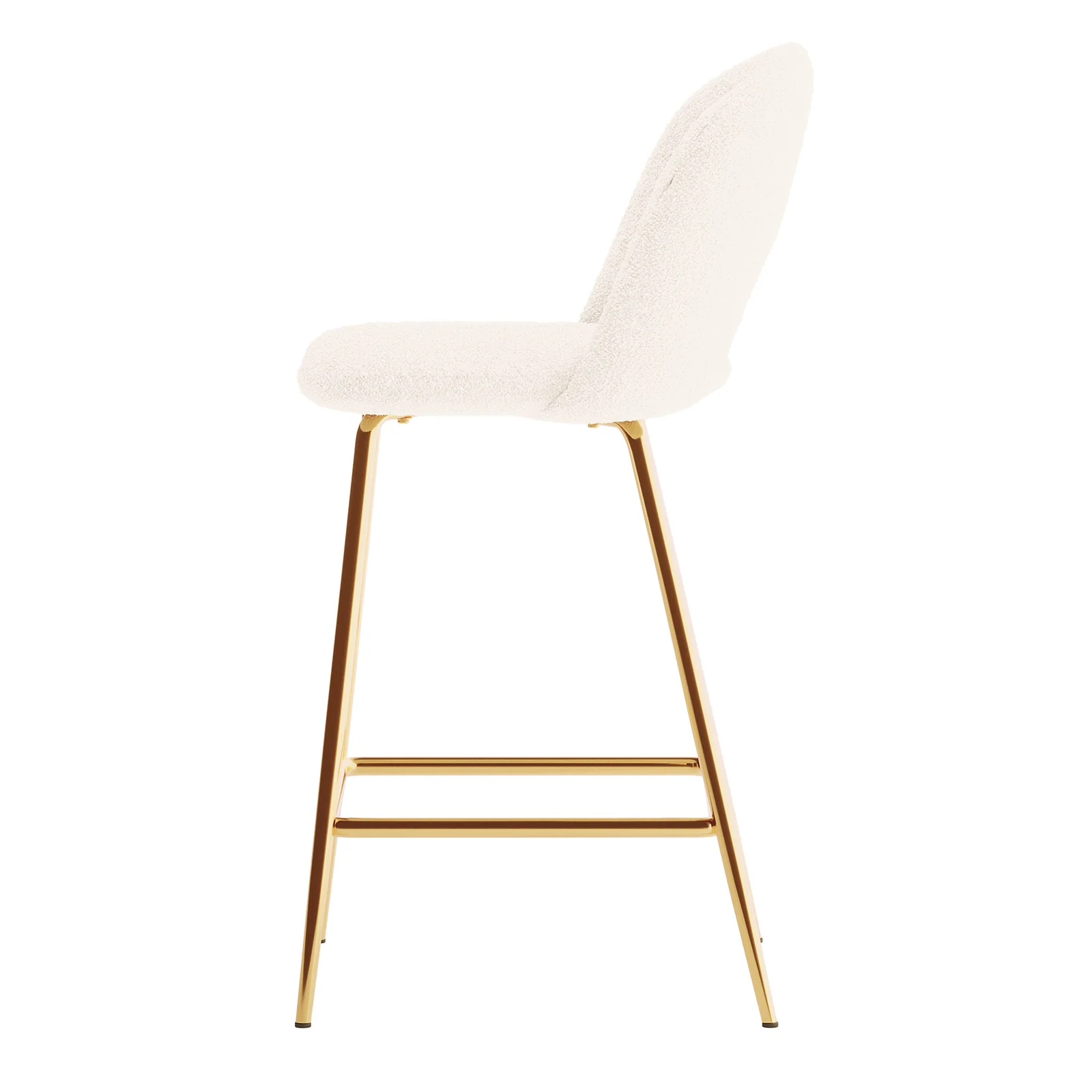 Evie High Back Boucle Bar Stool Set of 2 in White - Image 6
