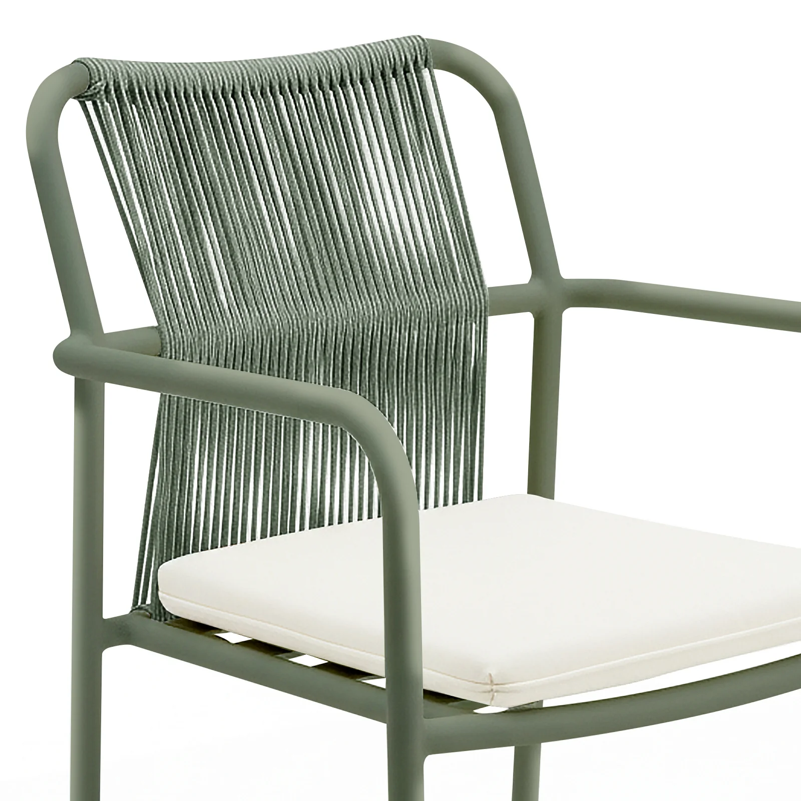 Evone 4 Seater Stone Outdoor Dining Set in Green - Image 11