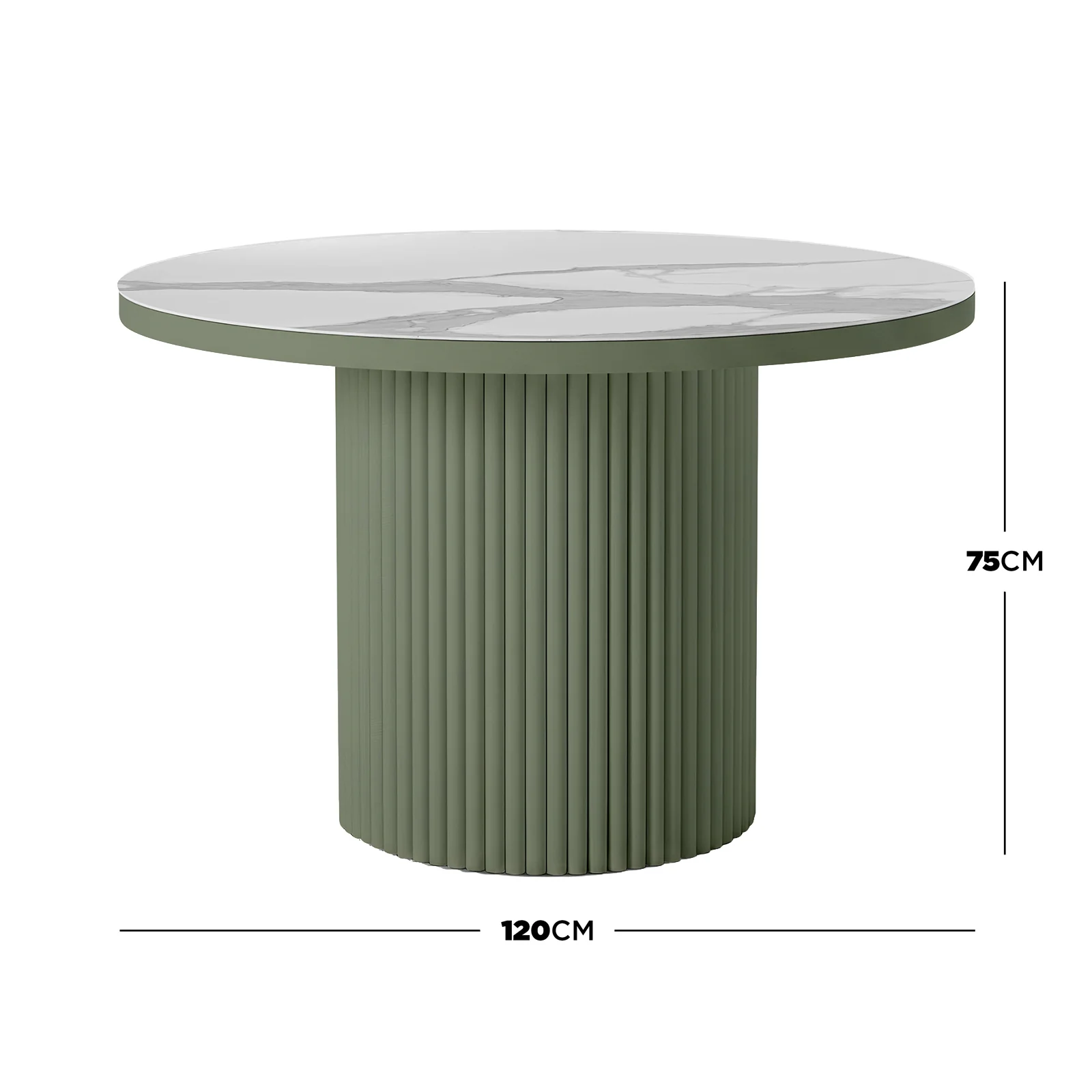 Evone 4 Seater Stone Outdoor Dining Set in Green - Image 3