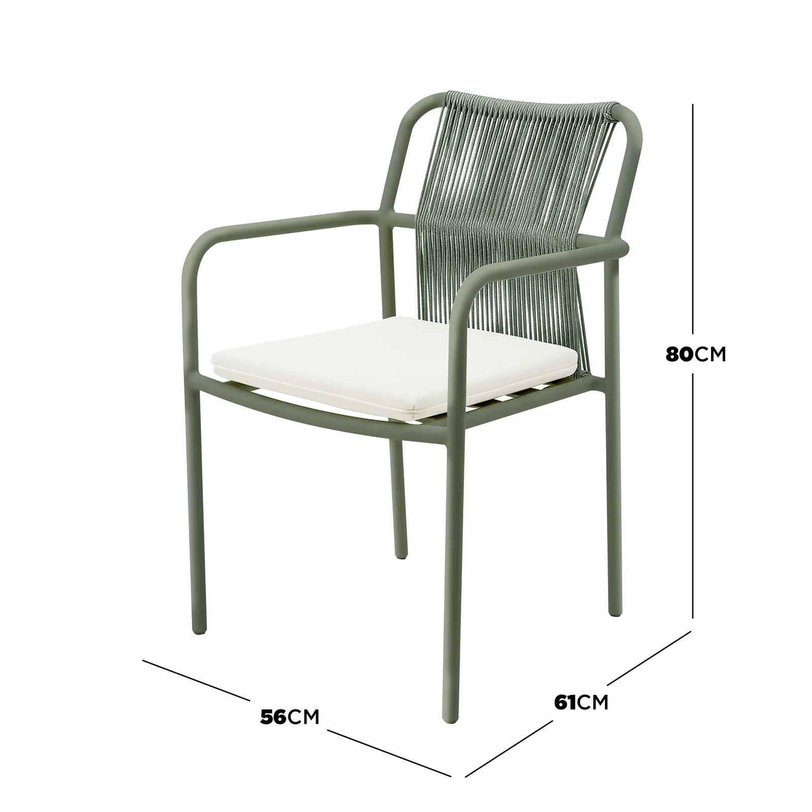 Evone 4 Seater Stone Outdoor Dining Set in Green - Image 4