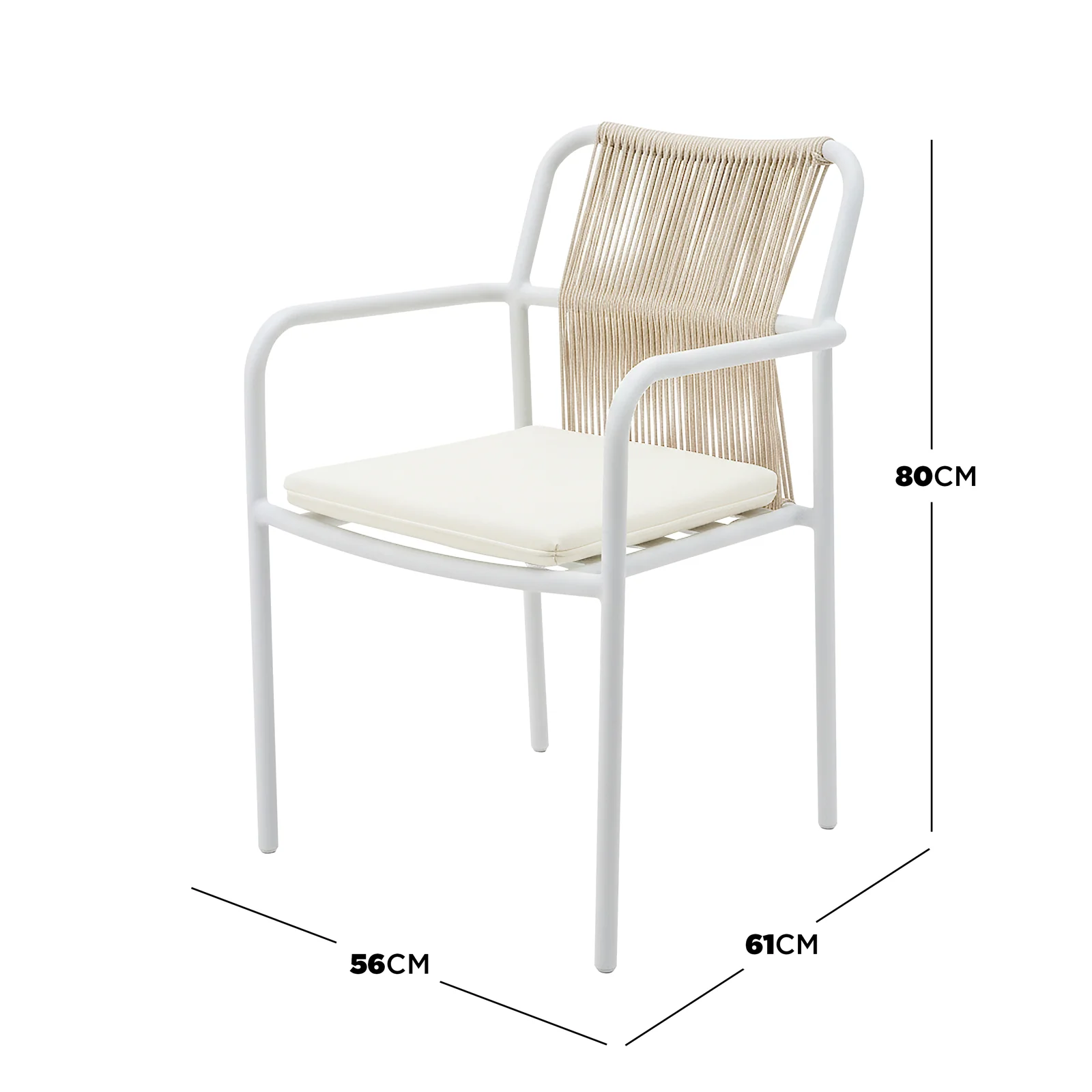 Evone 4 Seater Stone Outdoor Dining Set in Natural - Image 4