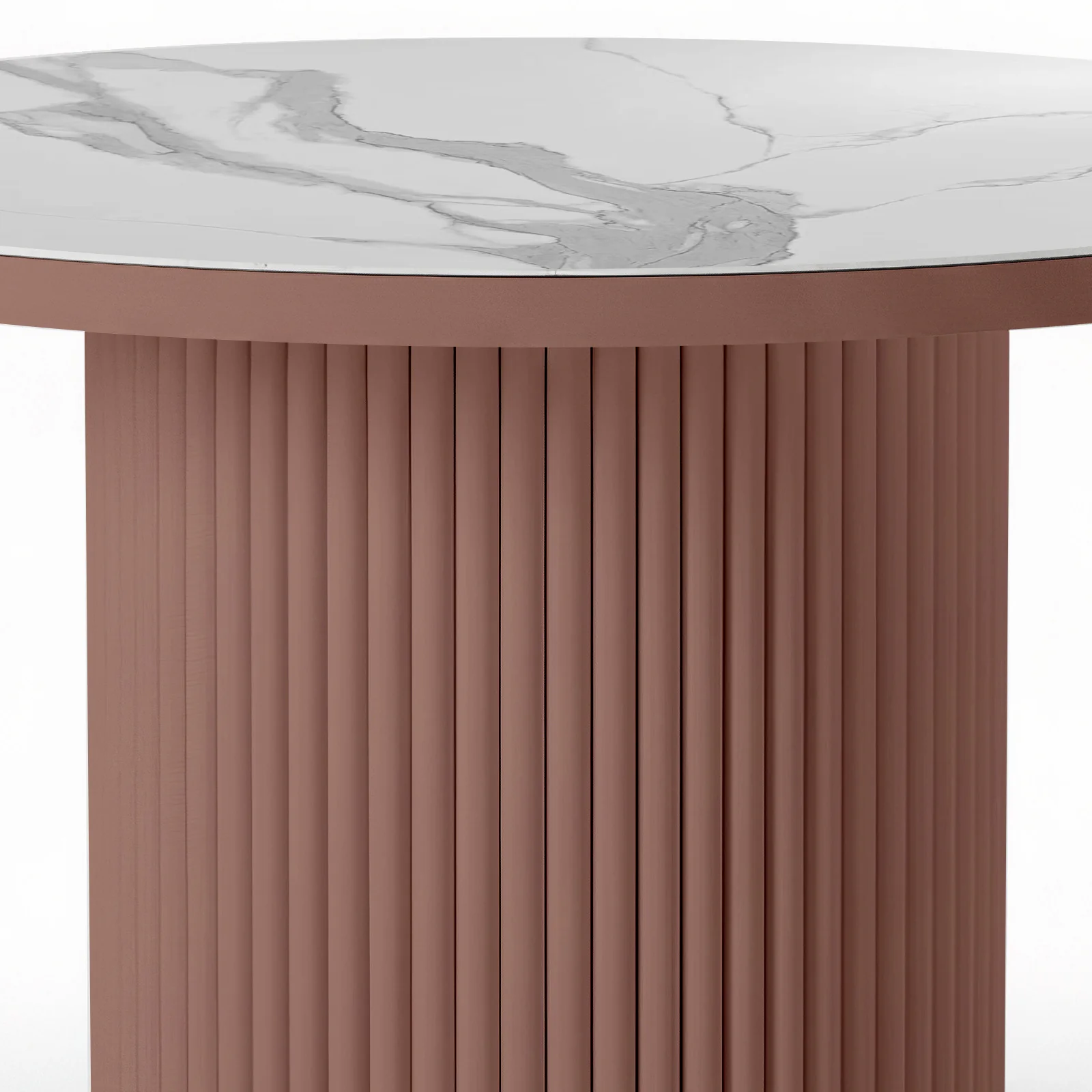 Evone Aluminium & Sintered Stone Outdoor Table in Terracotta - Image 4