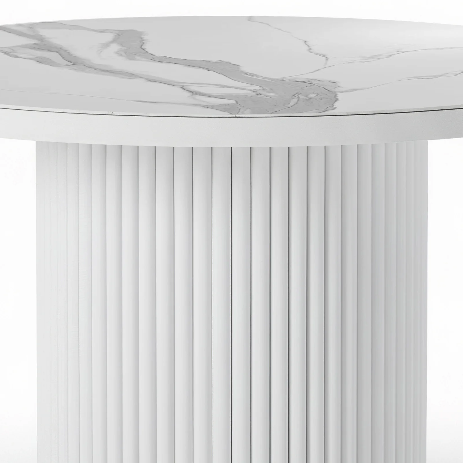 Evone Aluminium & Sintered Stone Outdoor Table in White - Image 4