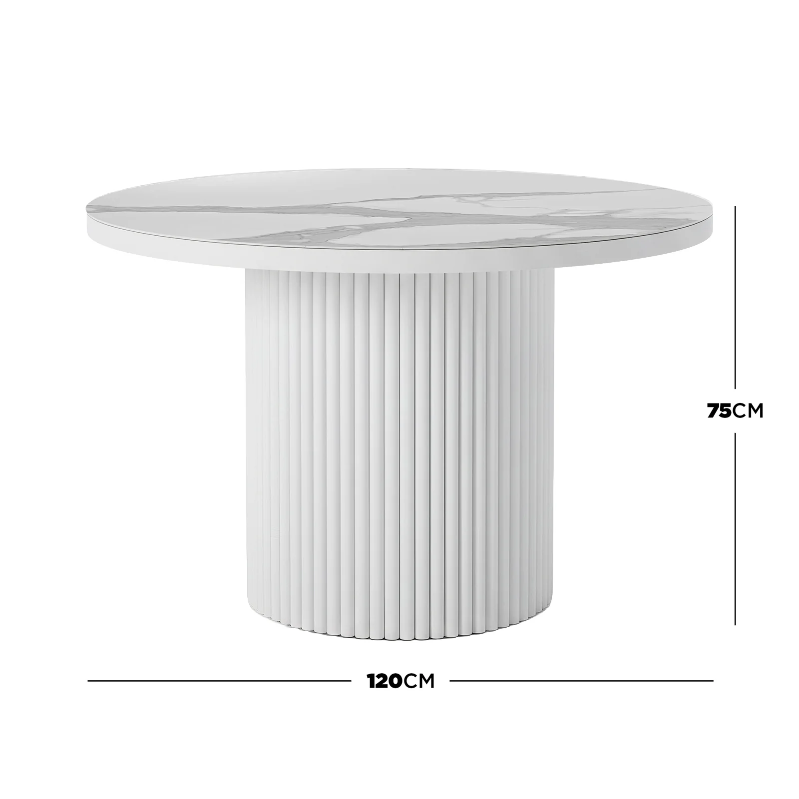 Evone Aluminium & Sintered Stone Outdoor Table in White - Image 5