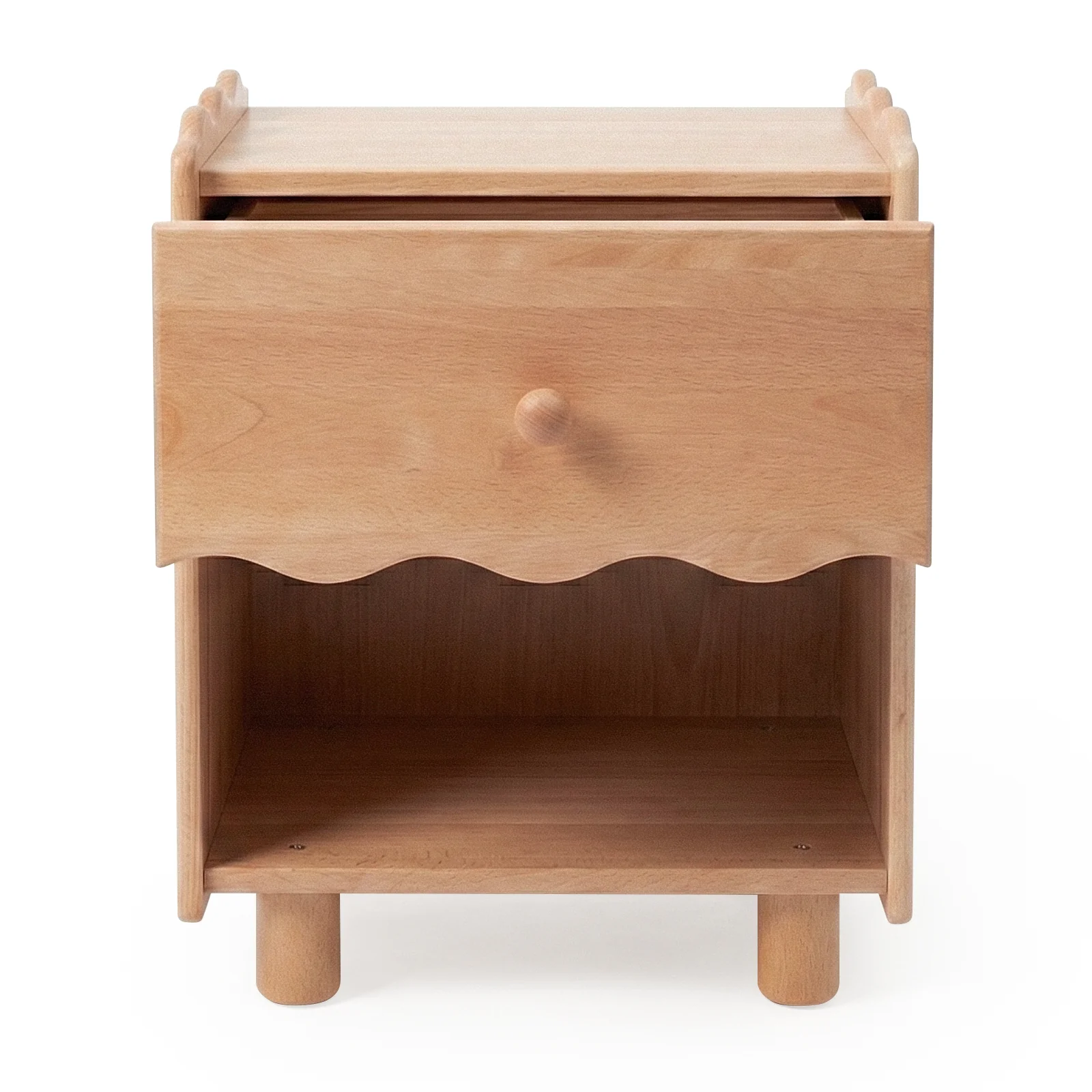 Evren 45cm Hardwood Bedside Table in Natural - Image 7