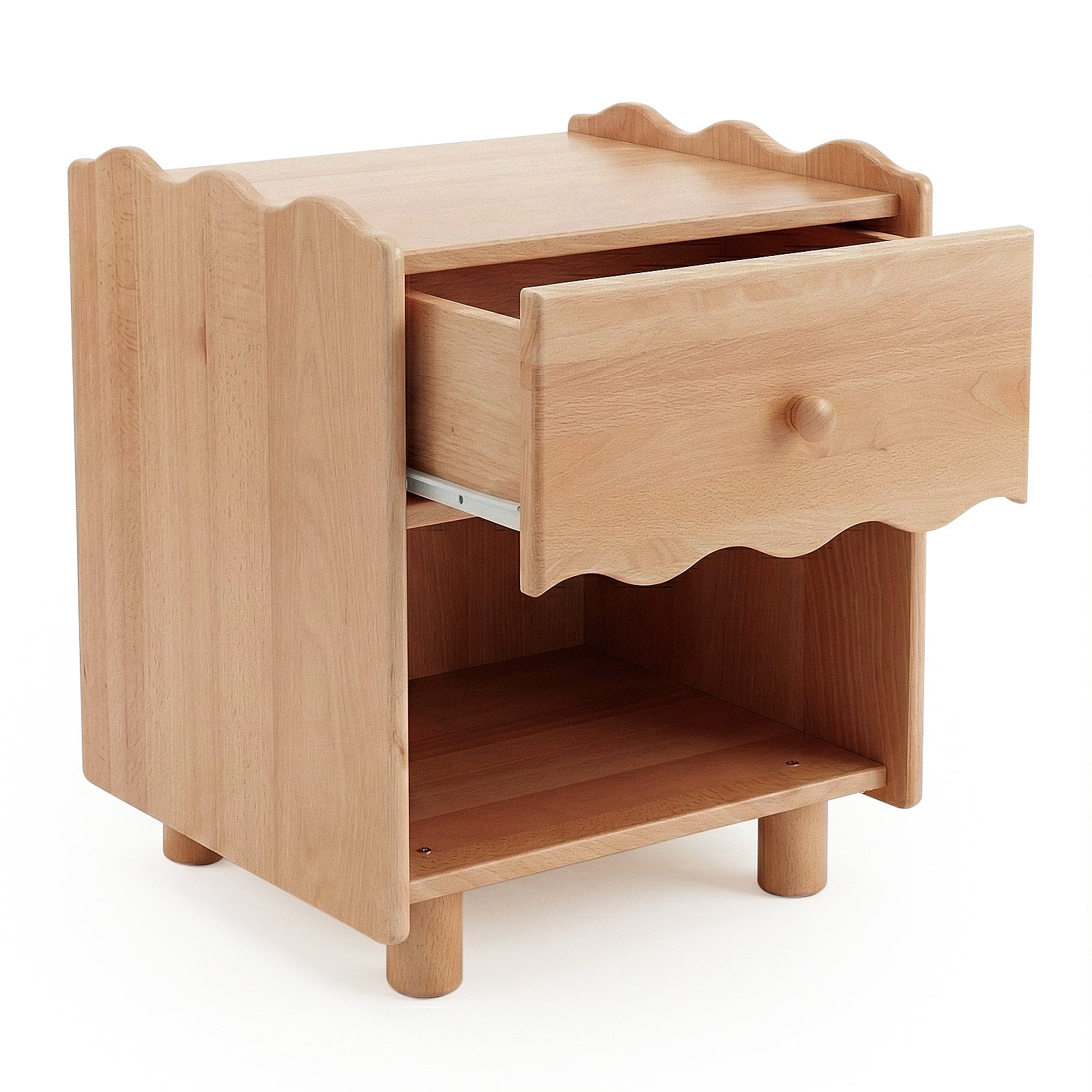 Evren 45cm Hardwood Bedside Table in Natural - Image 9