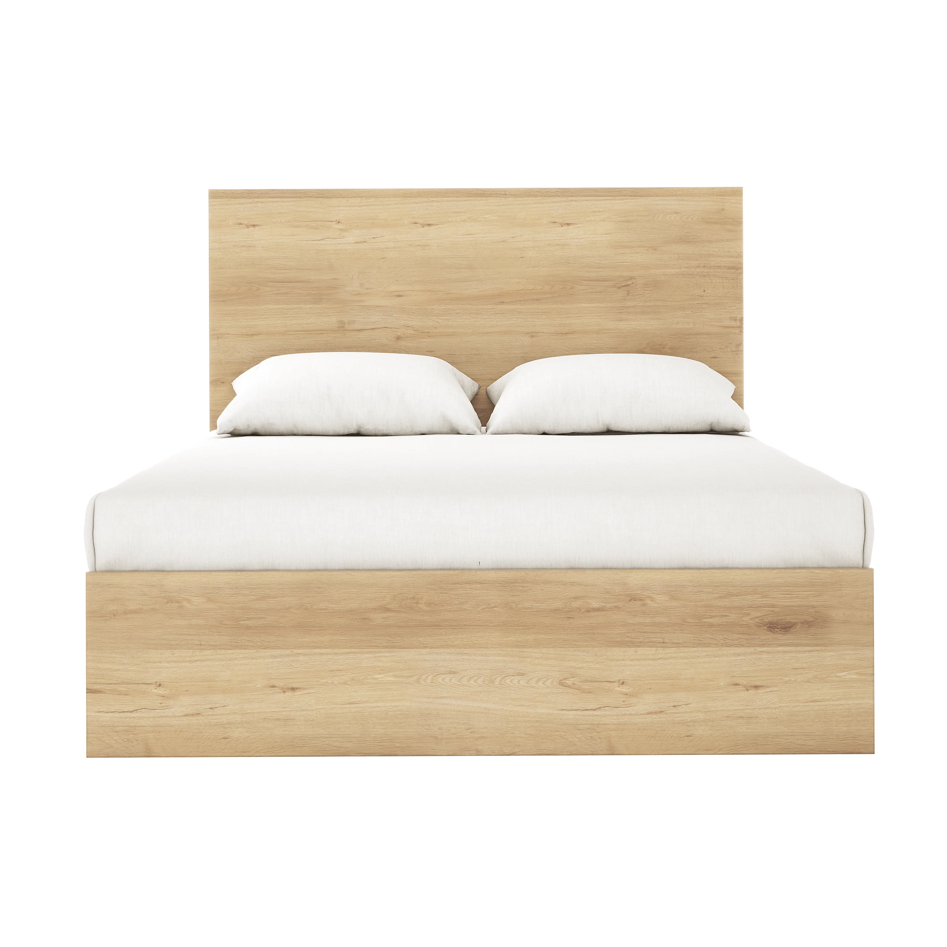 Fabiola Queen Storage Bed Base with Drawers in White & Oak - Image 4