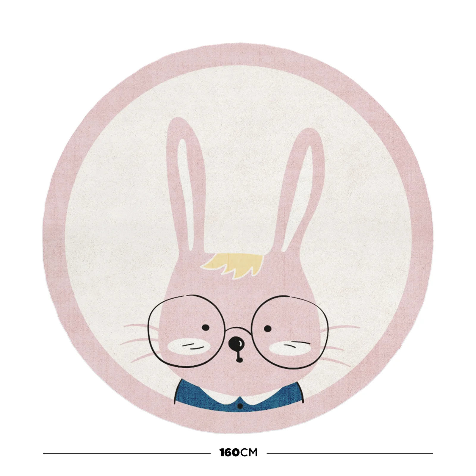 Farid 160x160cm Round Bunny Kids Contemporary Floor Rug - Image 3