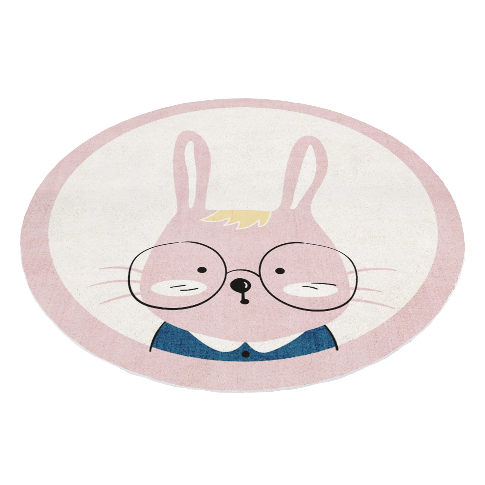 Farid 160x160cm Round Bunny Kids Contemporary Floor Rug - Image 4