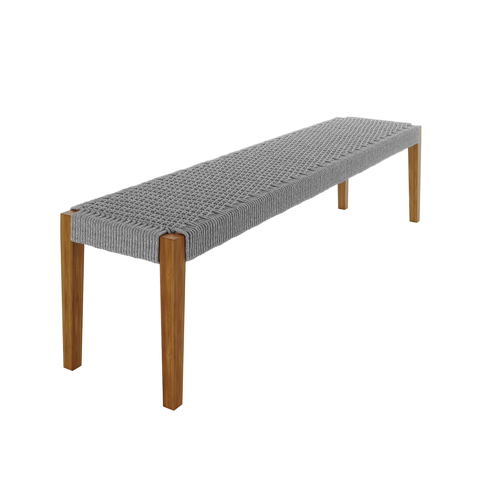 Fentan 4 Seater Acacia Hardwood Outdoor Bench in Light Grey - Image 5