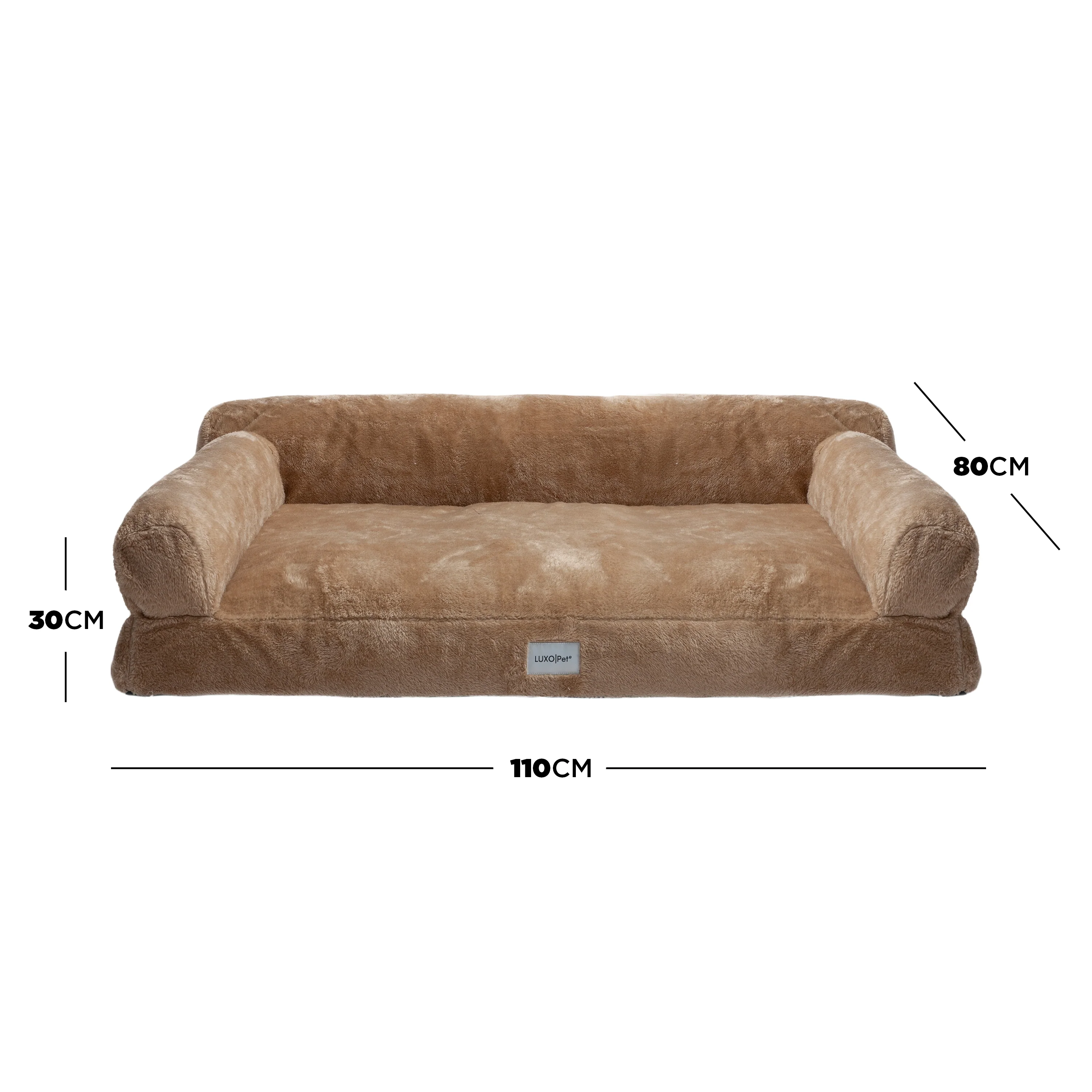 Fergus Large Orthopaedic Faux Fur Dog Bed in Beige - Image 3