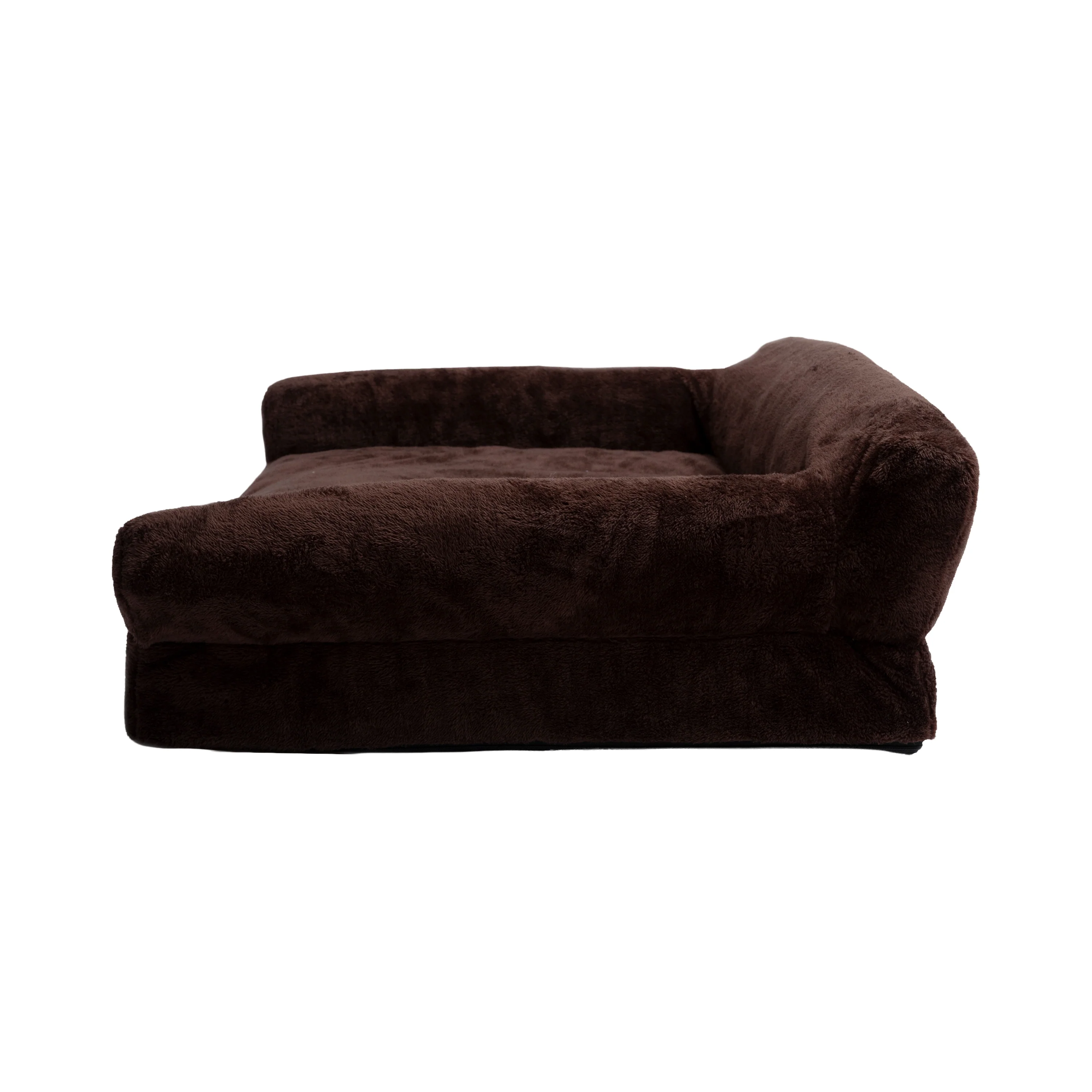 Fergus Large Orthopaedic Faux Fur Dog Bed in Brown - Image 5