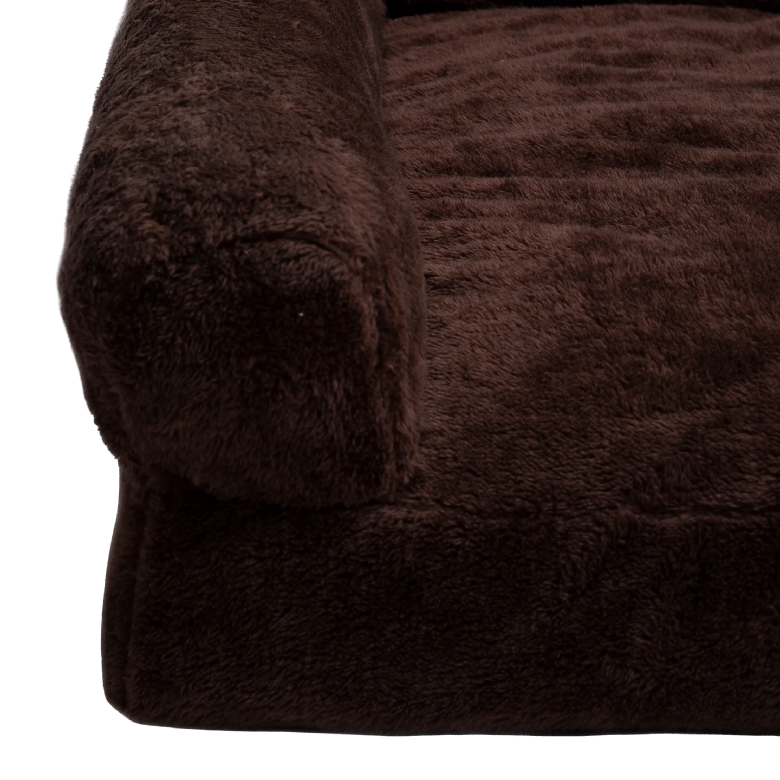 Fergus Large Orthopaedic Faux Fur Dog Bed in Brown - Image 8