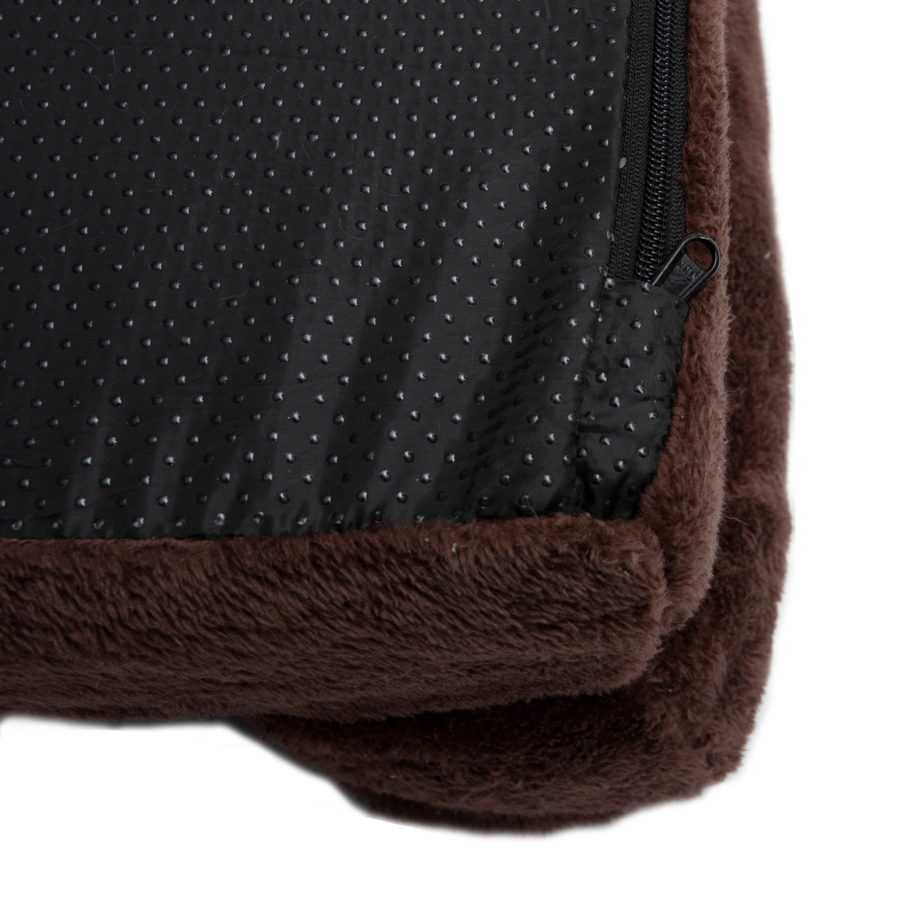 Fergus Large Orthopaedic Faux Fur Dog Bed in Brown - Image 9