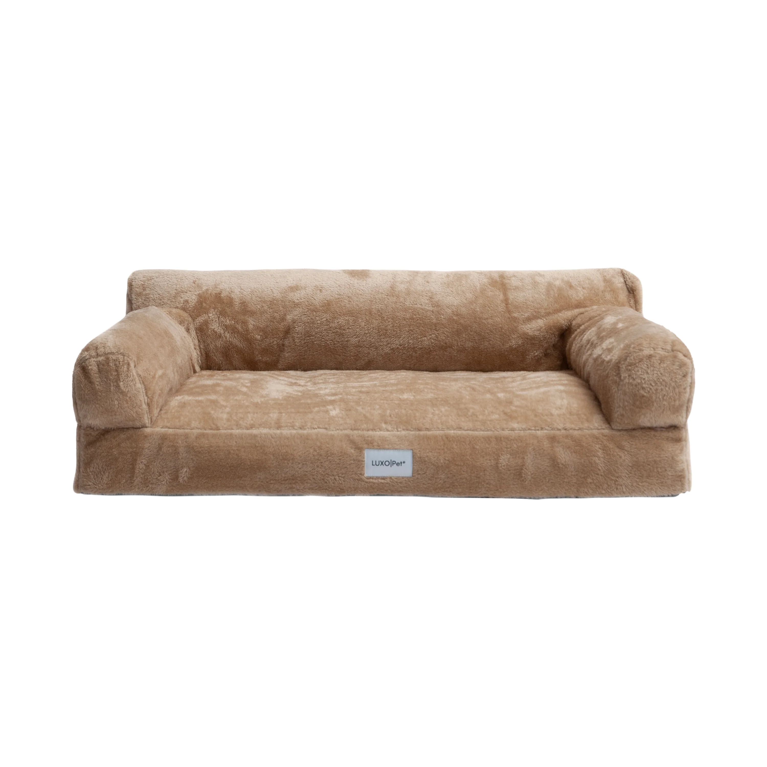 Fergus Medium Orthopaedic Faux Fur Dog Bed in Beige