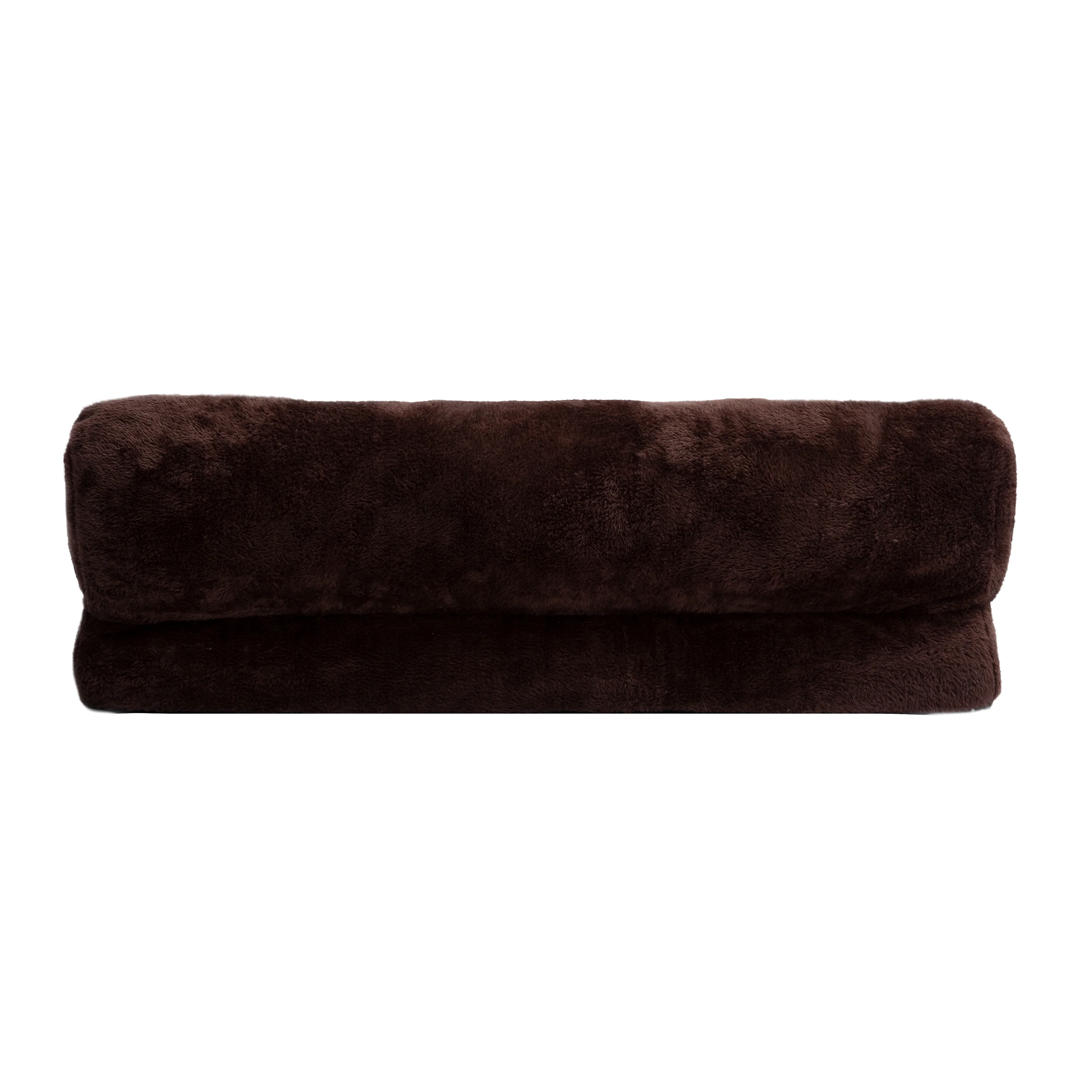 Fergus Medium Orthopaedic Faux Fur Dog Bed in Brown - Image 6