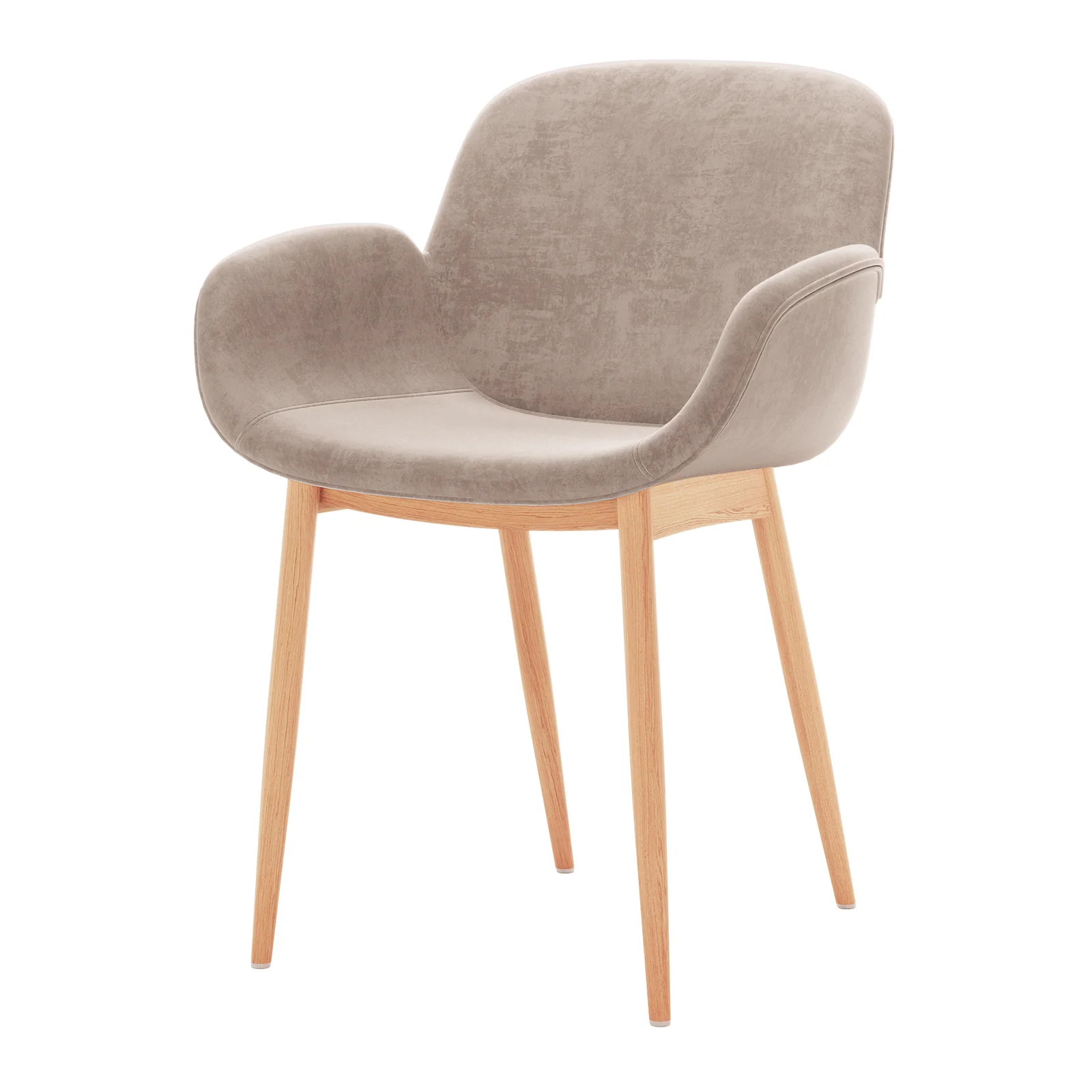 Fidelis Velvet Padded Dining Chairs Set of 2 in Warm Grey - Image 3