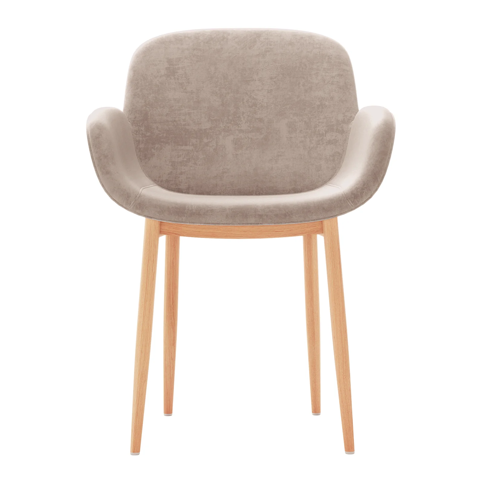 Fidelis Velvet Padded Dining Chairs Set of 2 in Warm Grey - Image 4