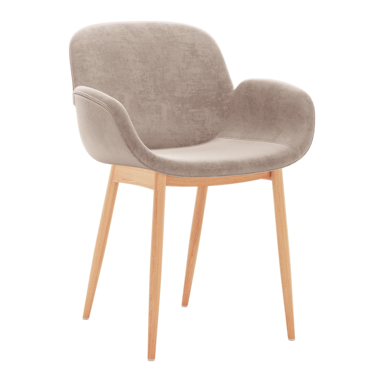 Fidelis Velvet Padded Dining Chairs Set of 2 in Warm Grey - Image 5